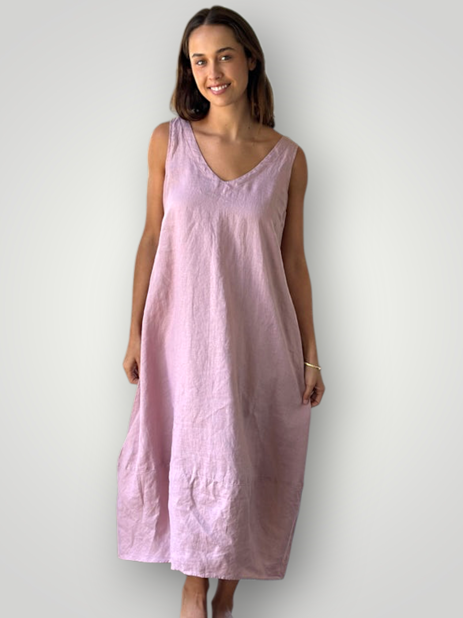 amber dress - dusty rose linen Apparel