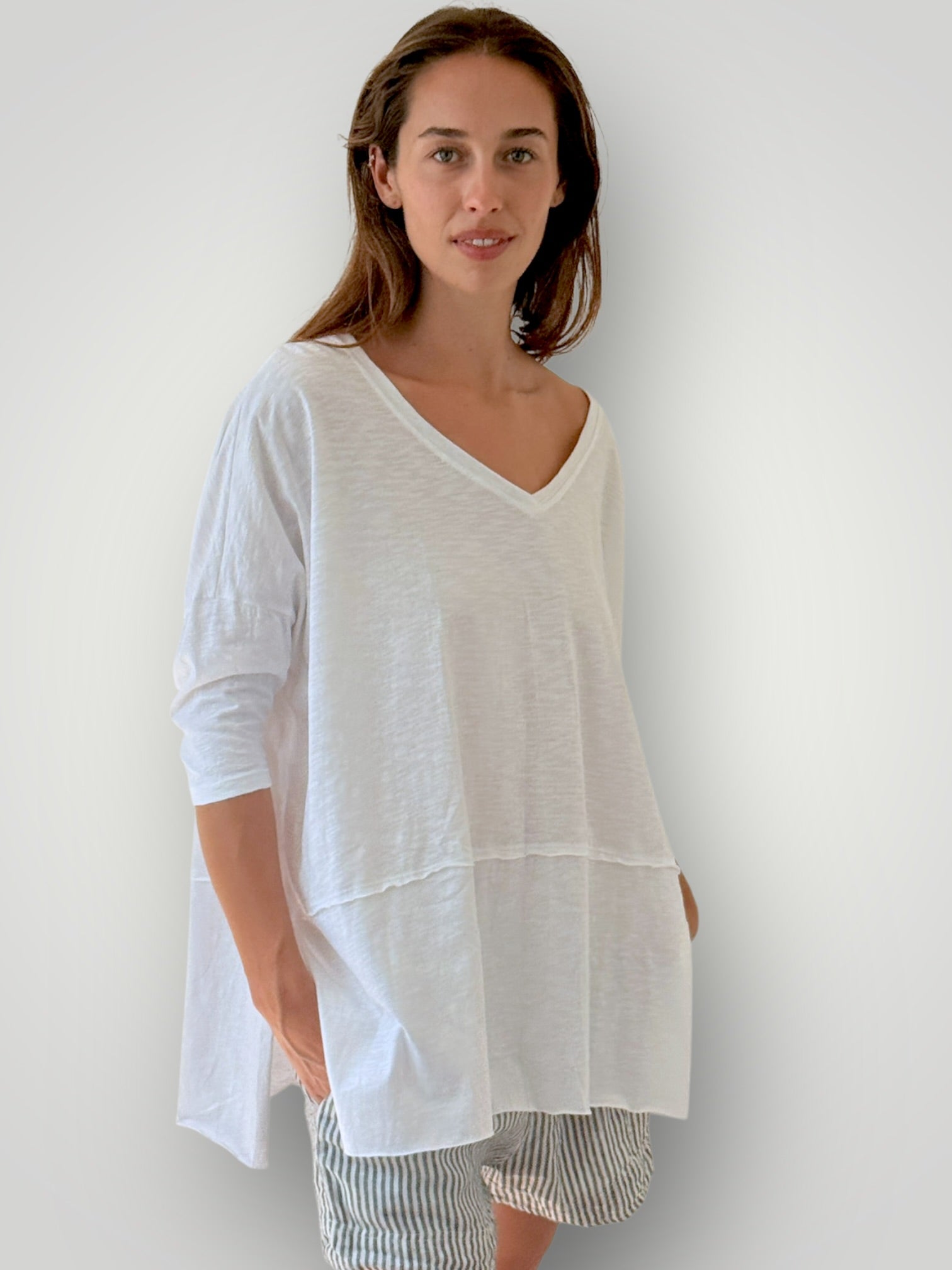 blake tee -white cotton Apparel