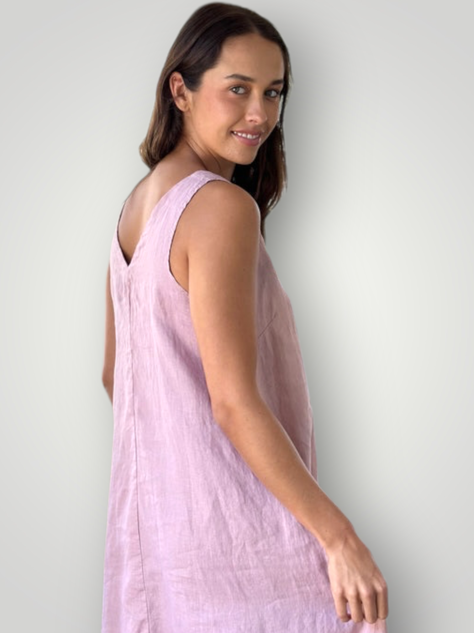 amber dress - dusty rose linen Apparel