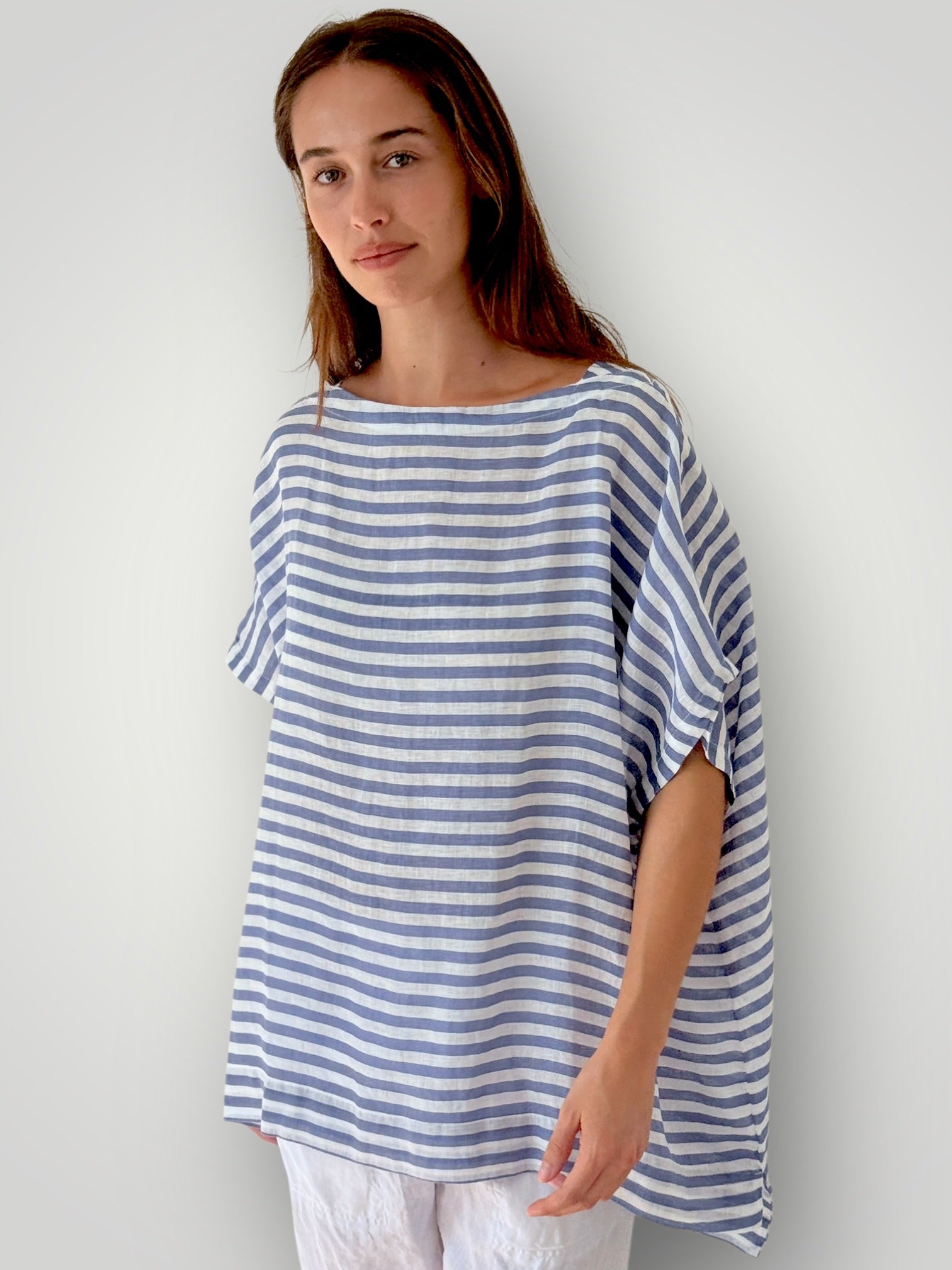 sammy top - cornflower stripe Apparel