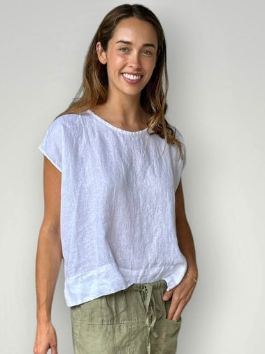 emma top - white linen – frockk