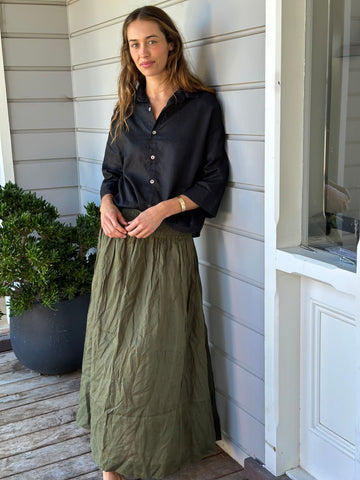 lulu skirt - army linen Apparel