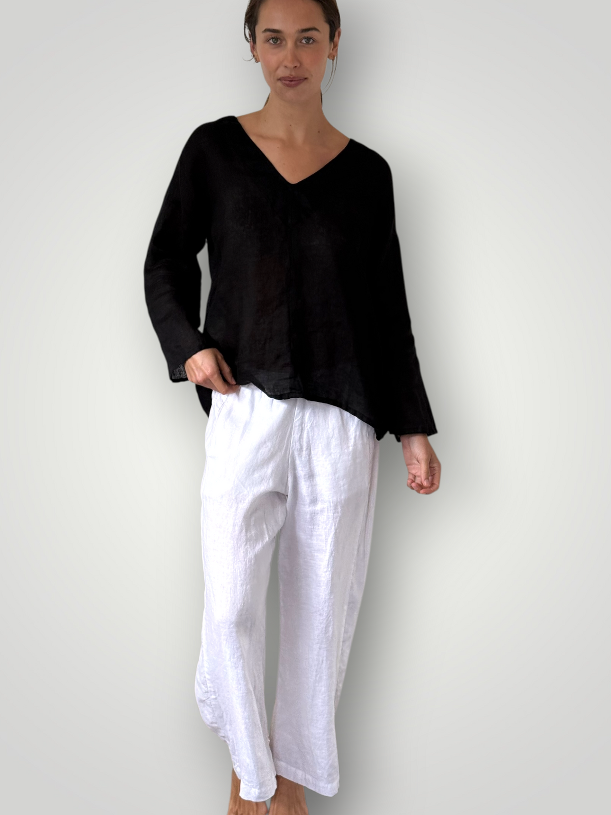 georgia pants- white linen