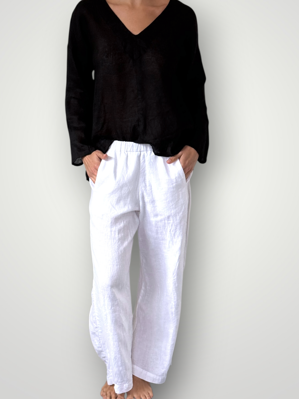georgia pants- white linen