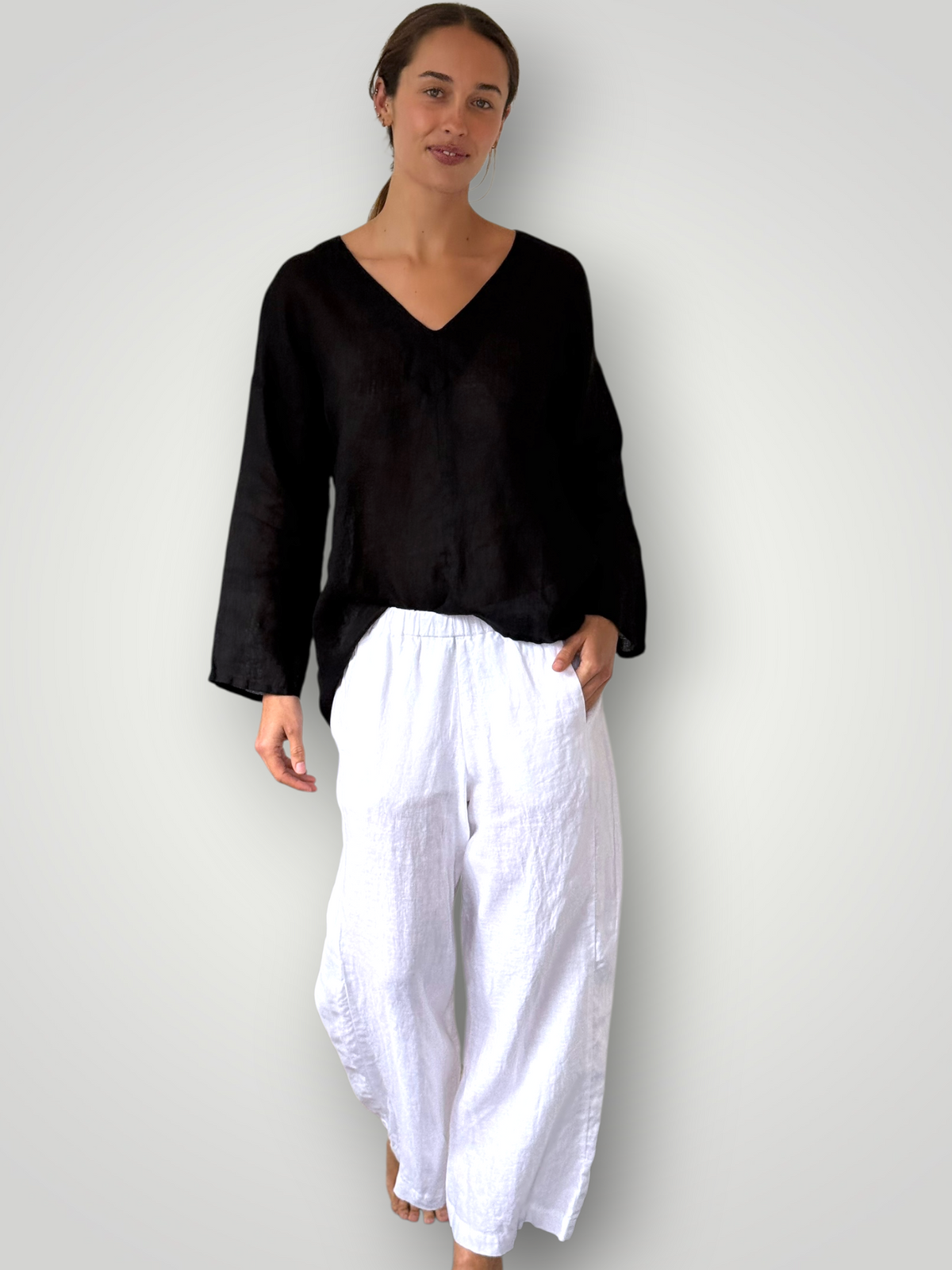 georgia pants- white linen