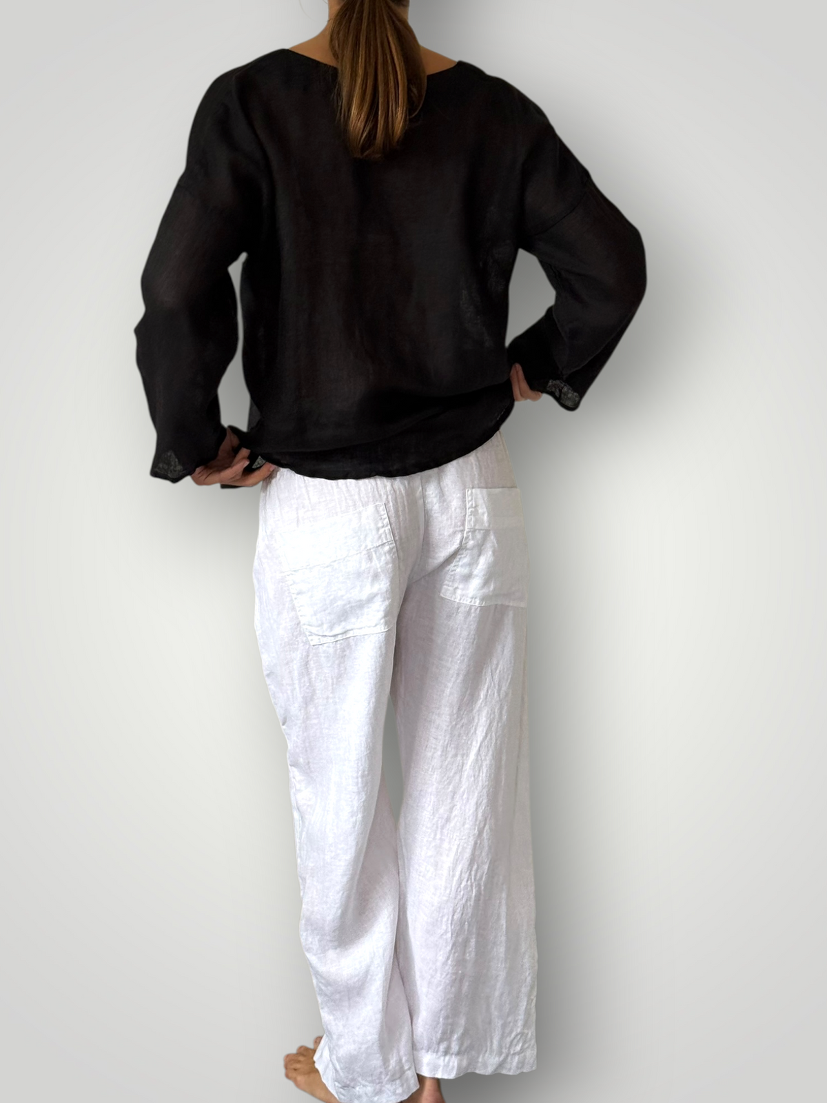 georgia pants- white linen