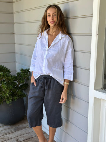 billy short-charcoal linen Apparel