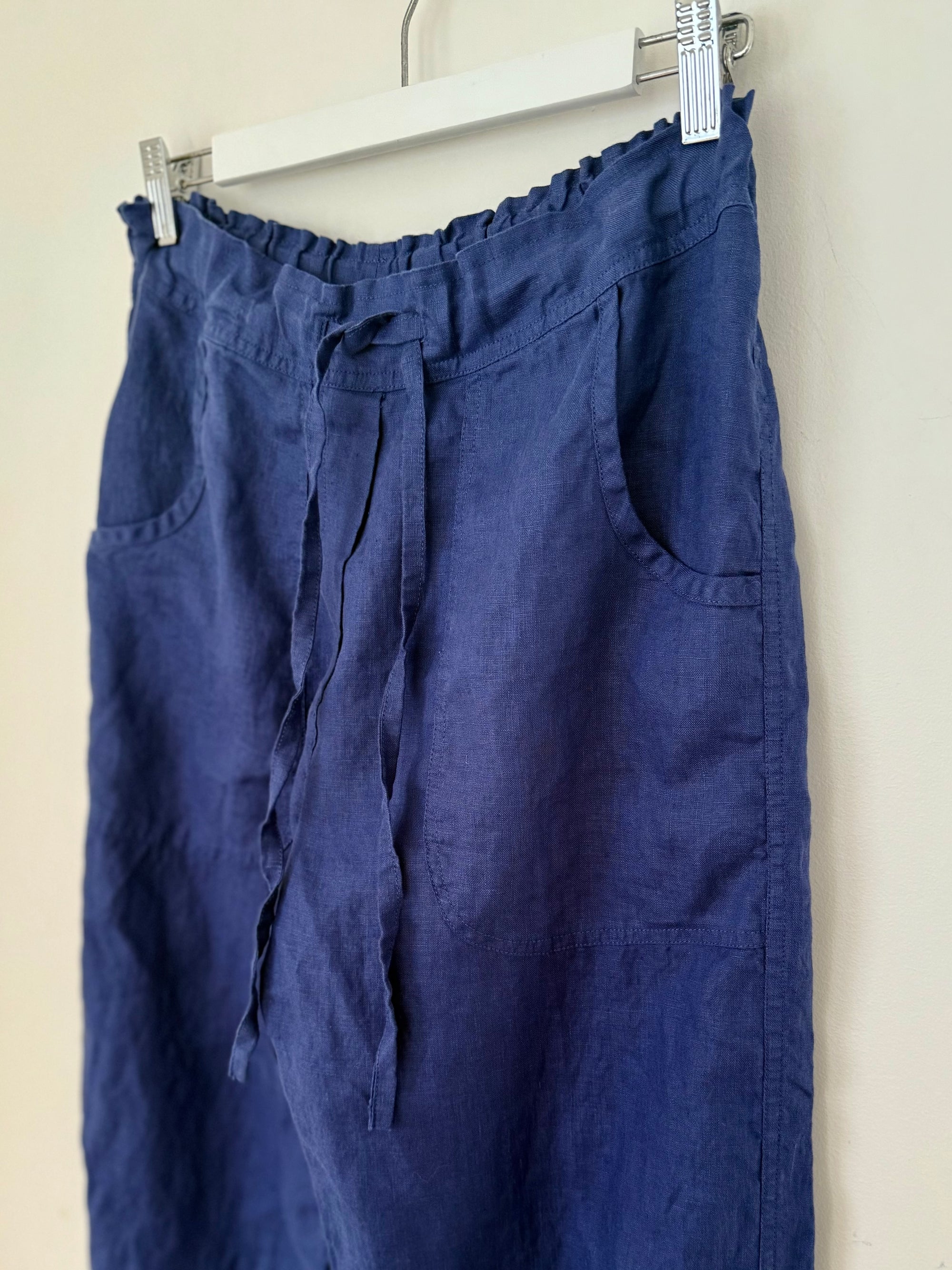 fleur straight leg pants - blue dusk linen Apparel