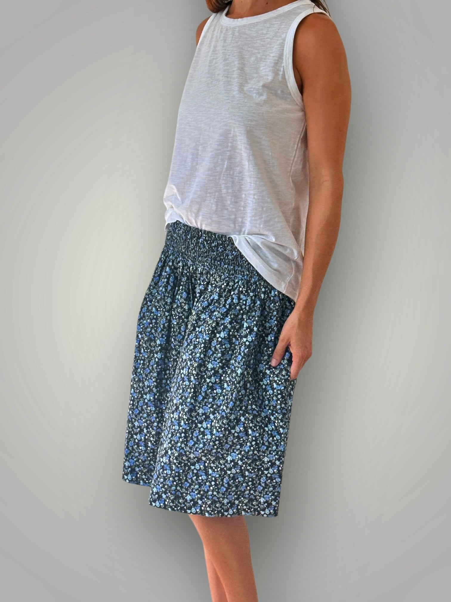 zoe skirt - ditzy blues cotton Apparel