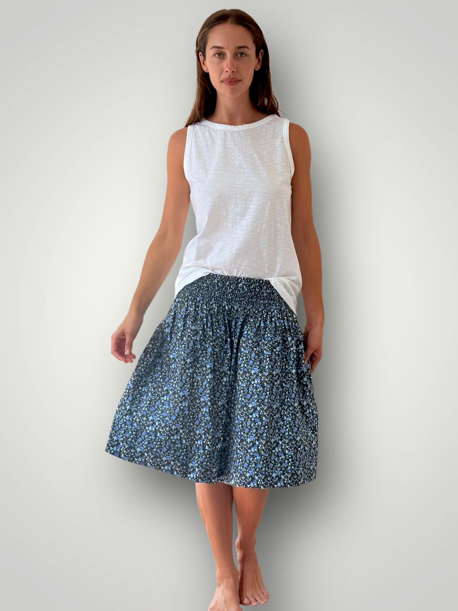 zoe skirt - ditzy blues cotton Apparel