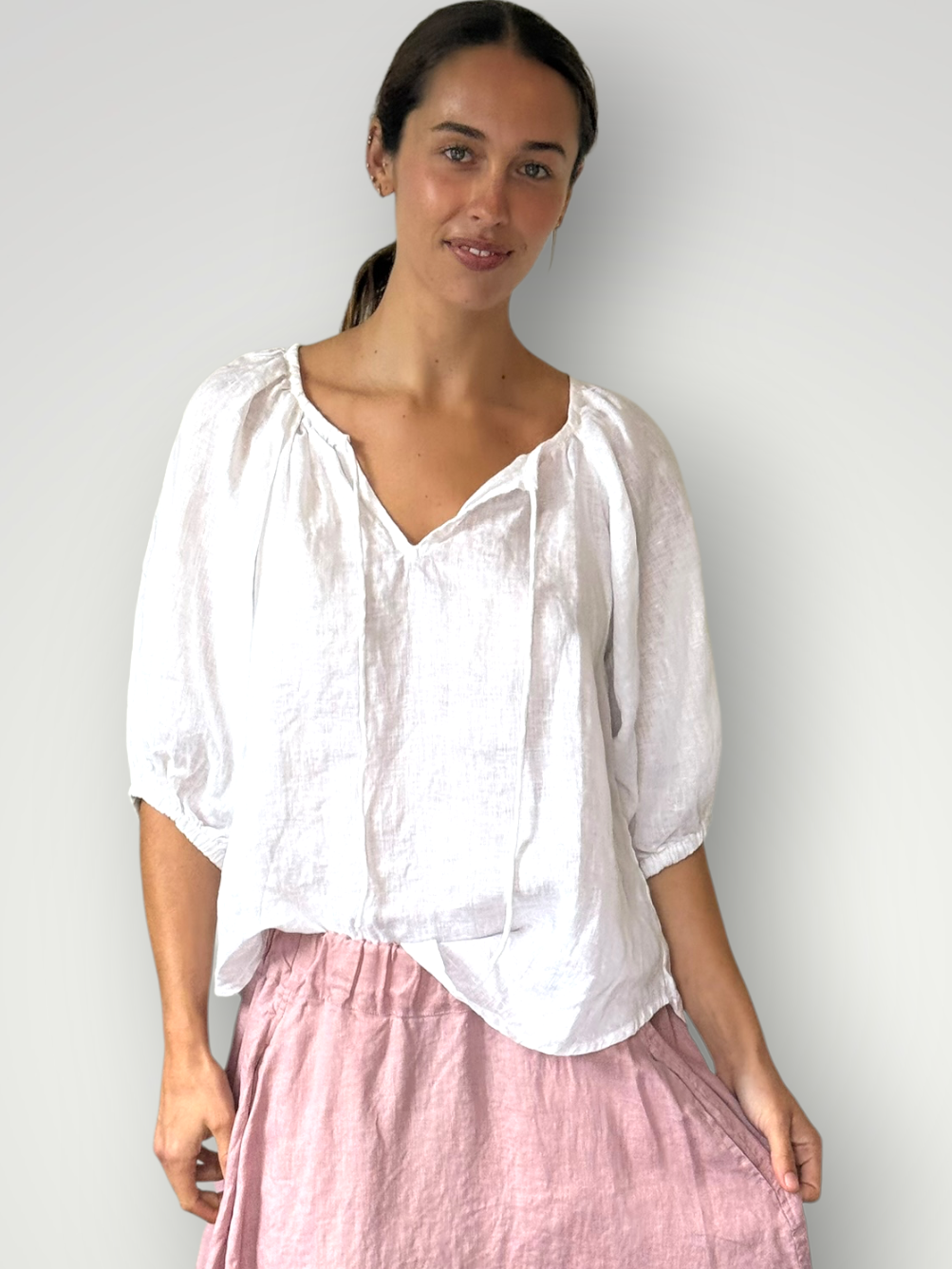 alicia top-white linen