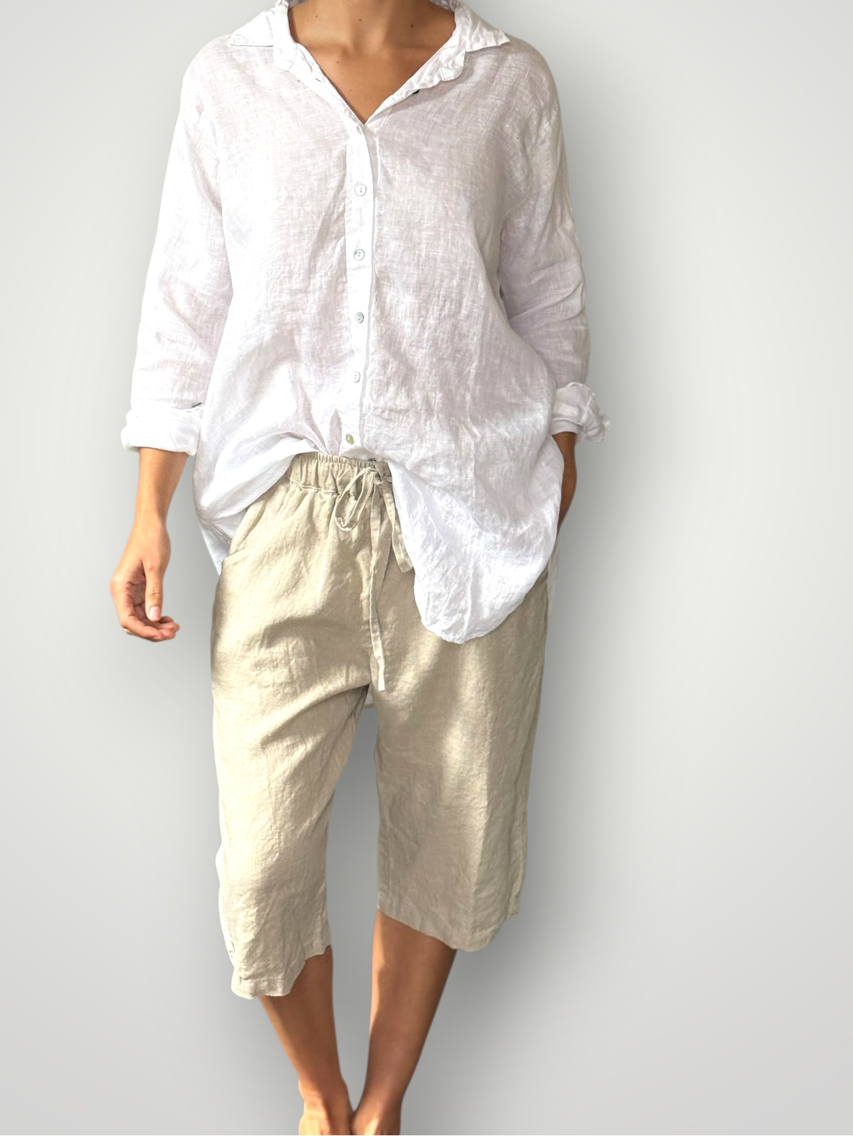 billy short-natural linen Apparel