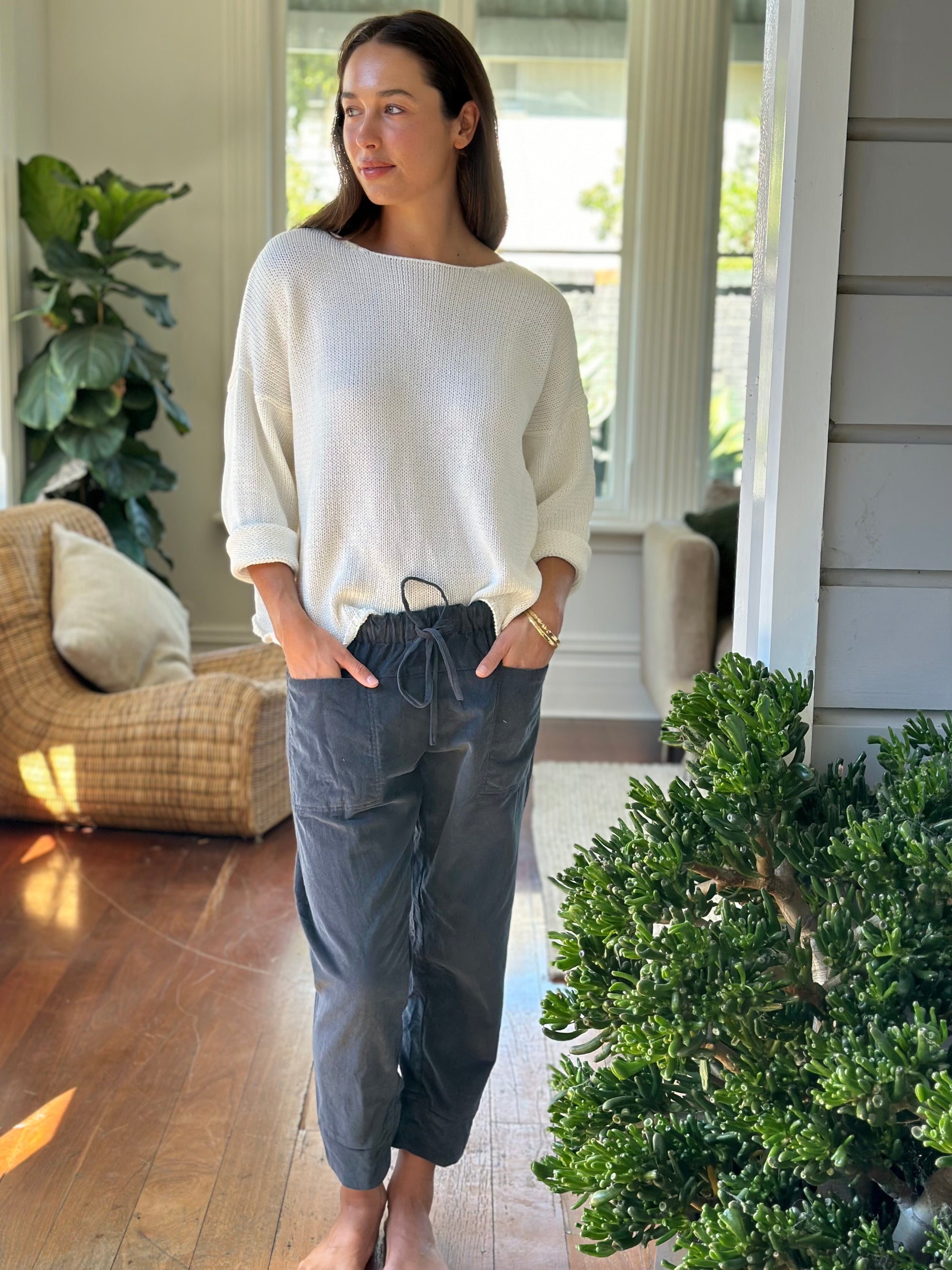 darcy pants - charcoal cord Apparel