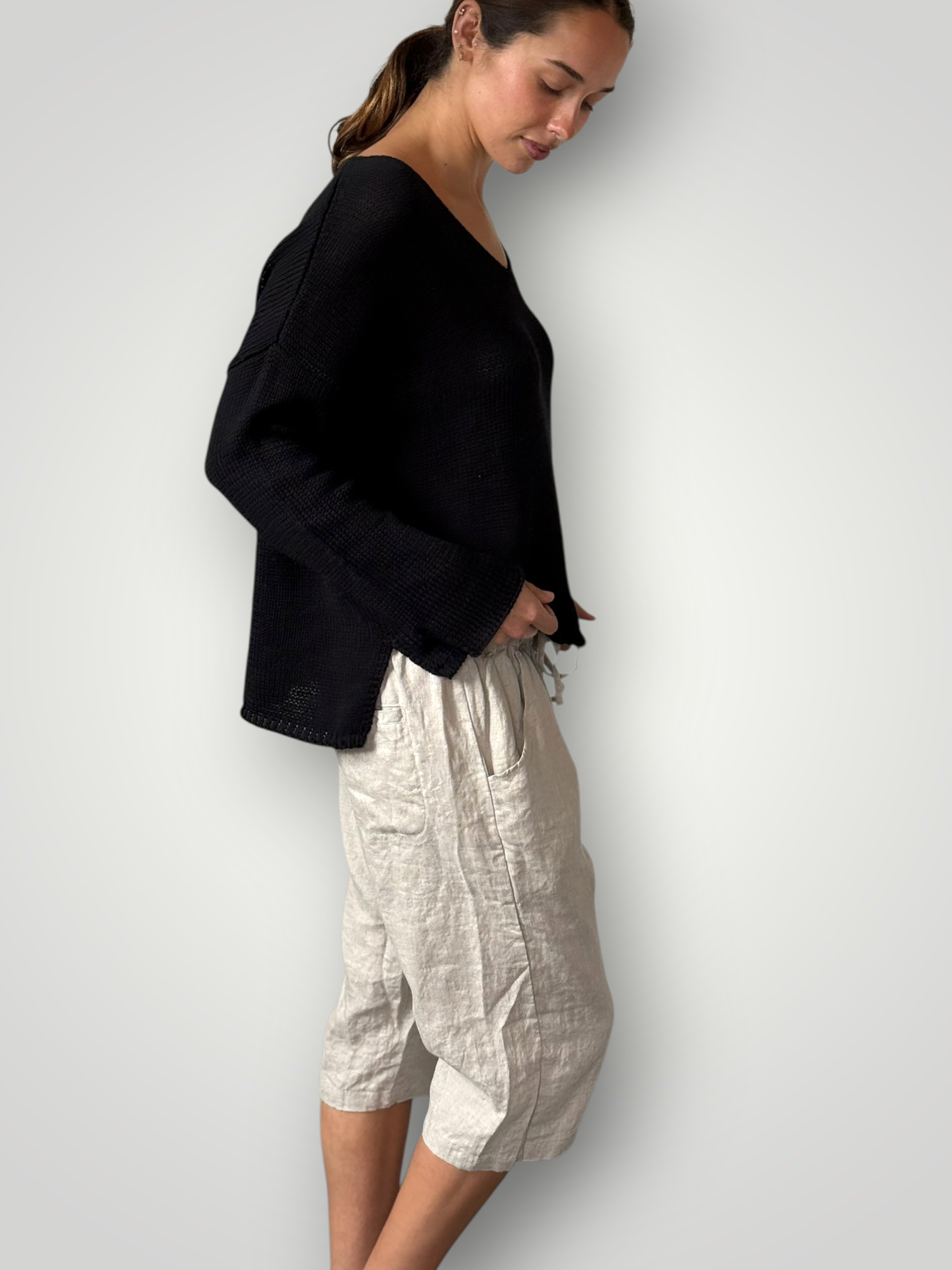 billy short-natural linen Apparel