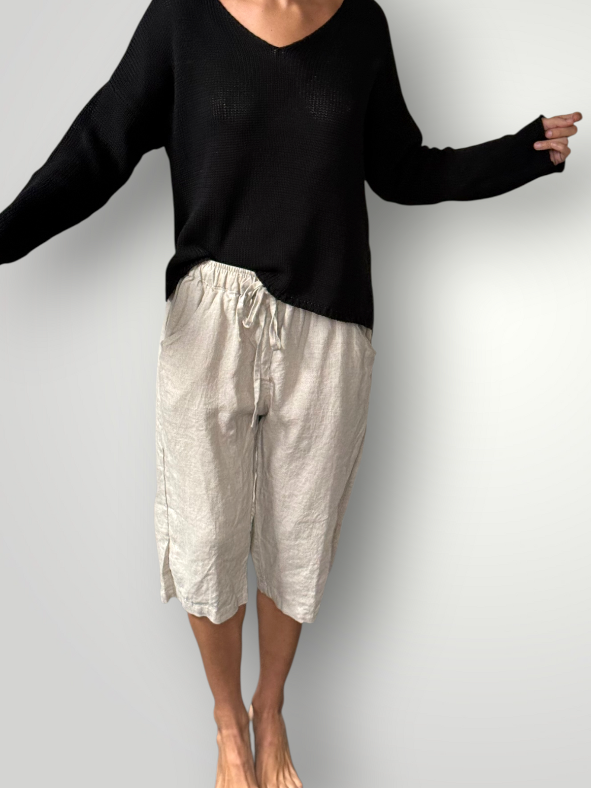 billy short-natural linen Apparel