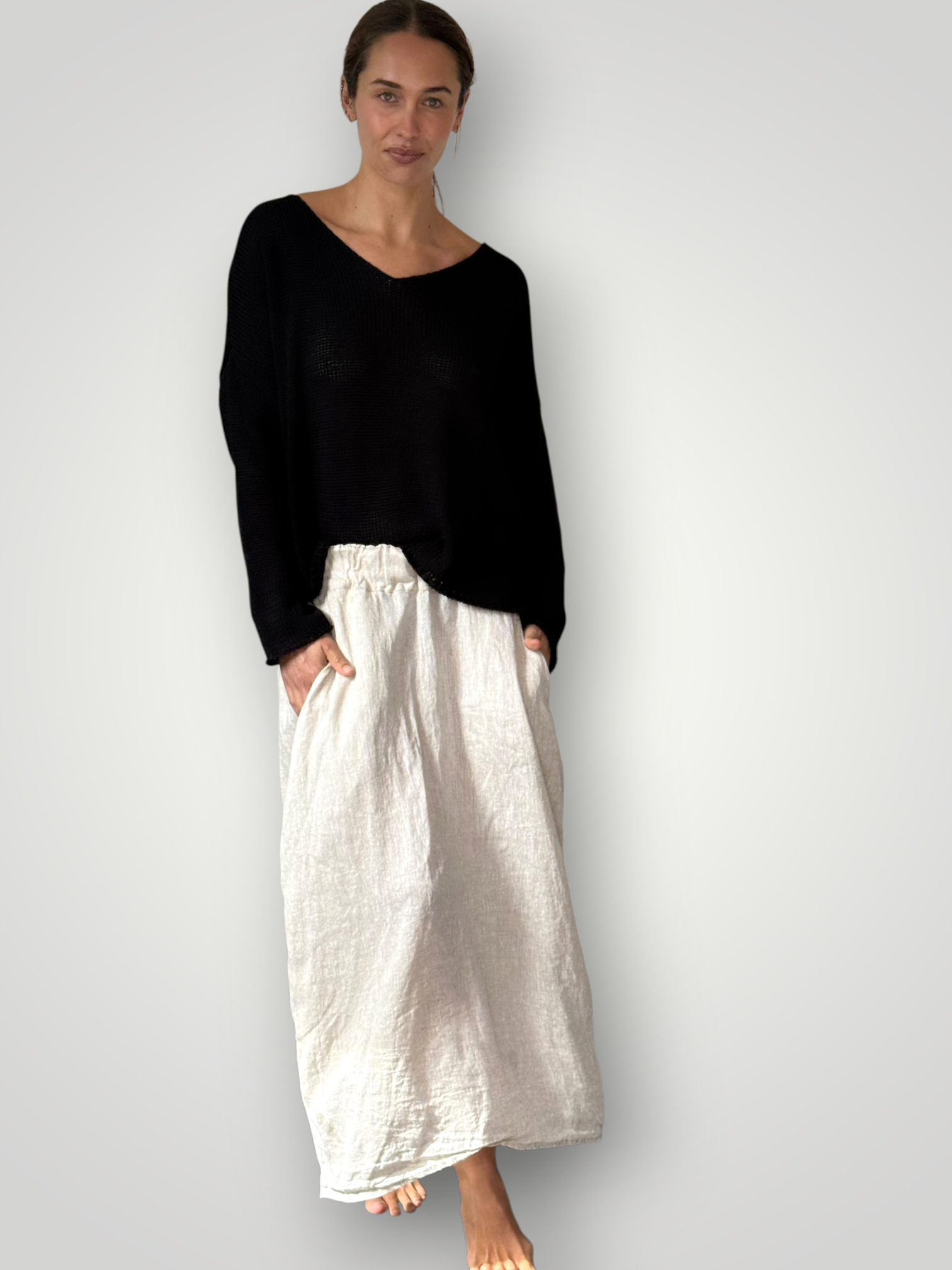 lana skirt-natural linen Apparel