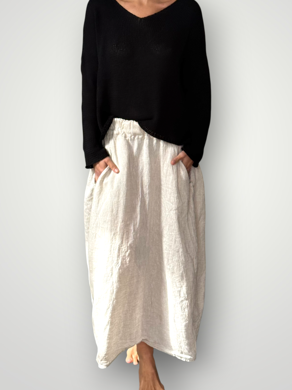 lana skirt-natural linen Apparel
