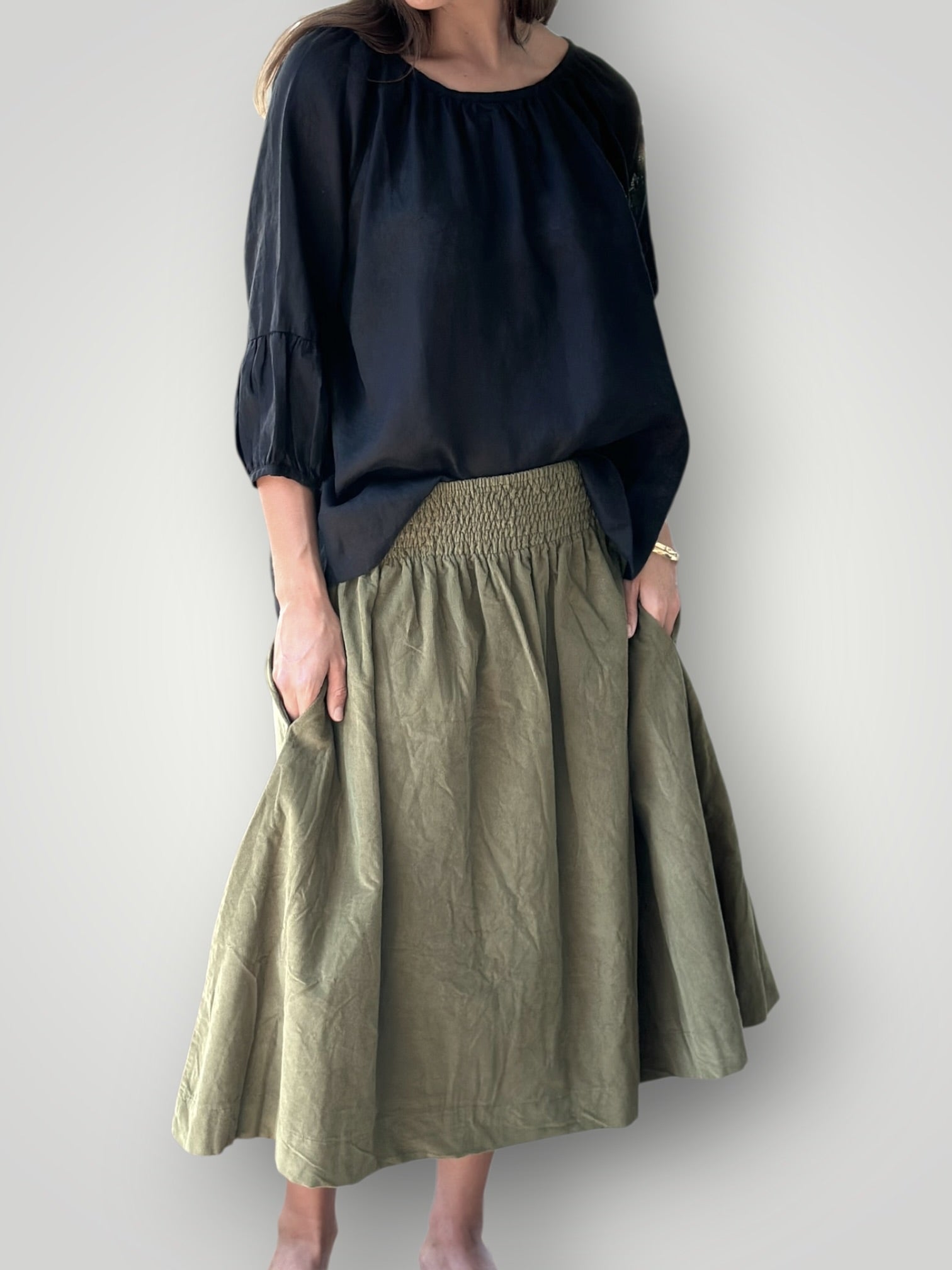 lola skirt- chive cord Apparel