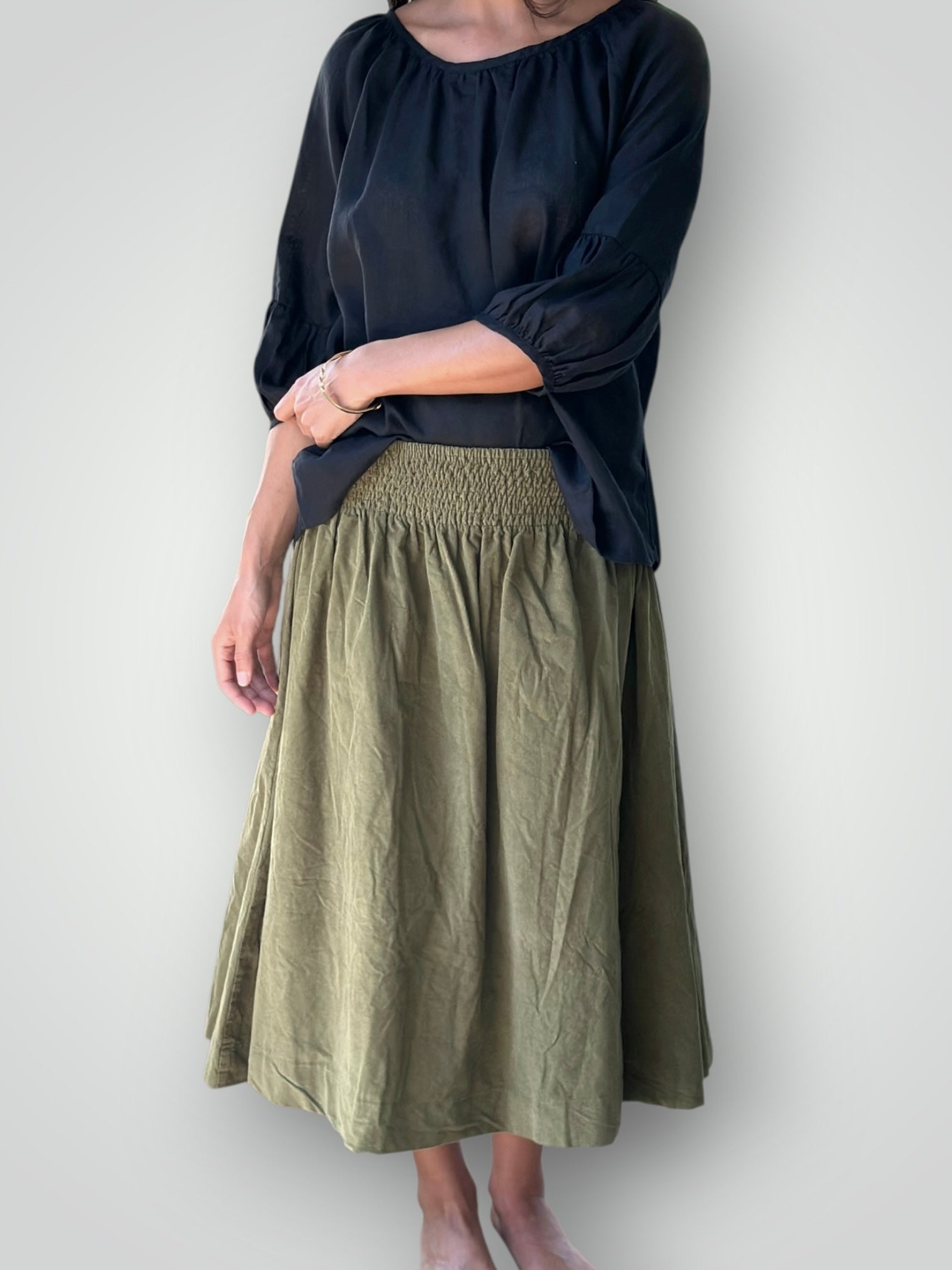 lola skirt- chive cord Apparel