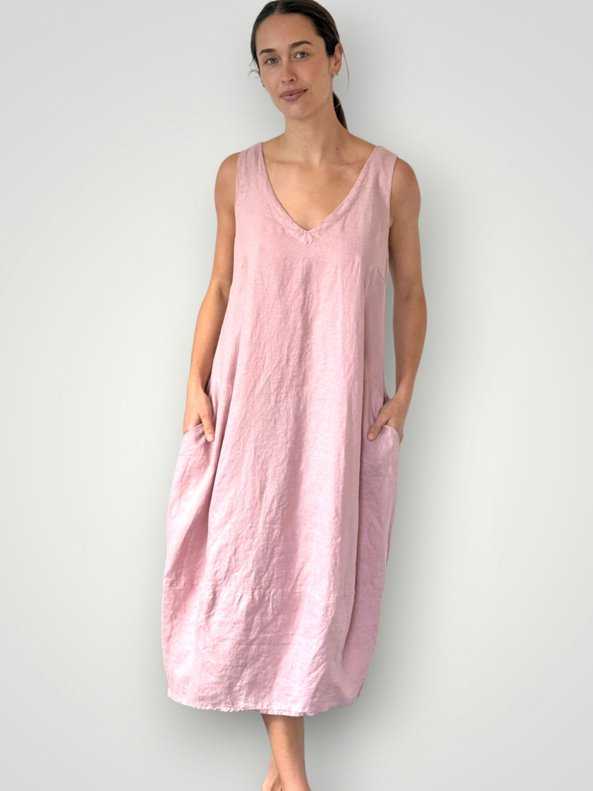amber dress - dusty rose linen Apparel