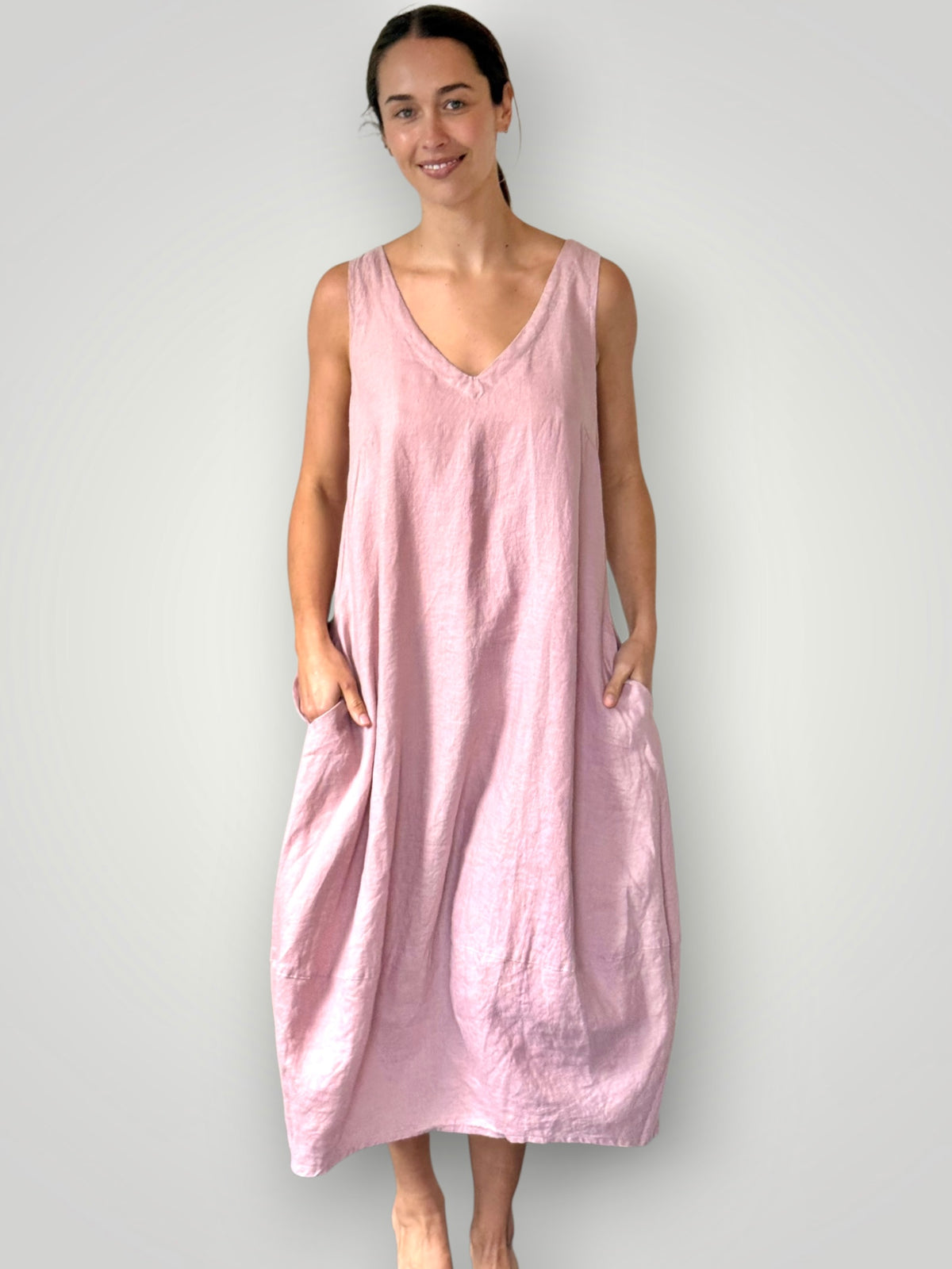 amber dress - dusty rose linen Apparel