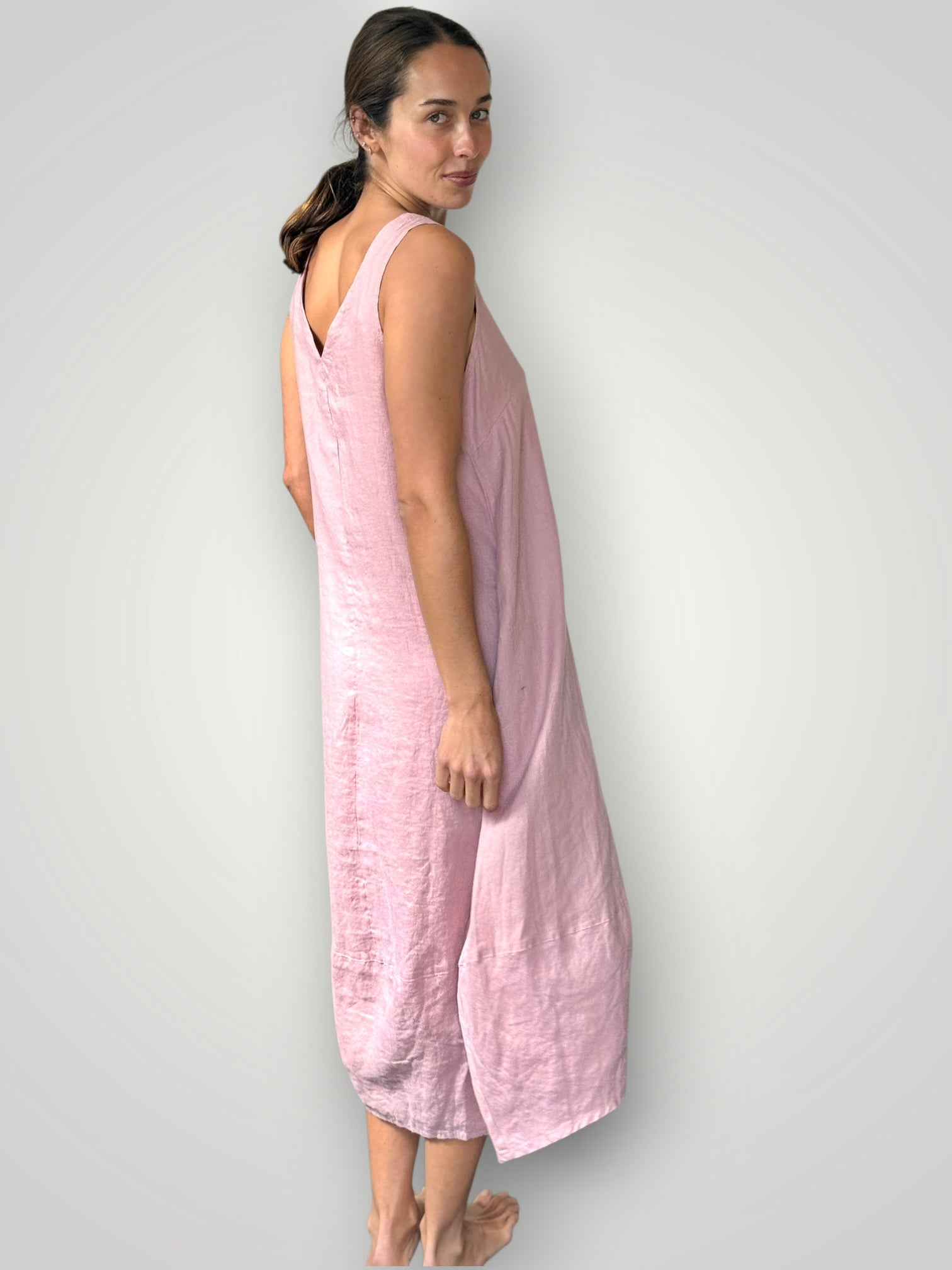 amber dress - dusty rose linen Apparel