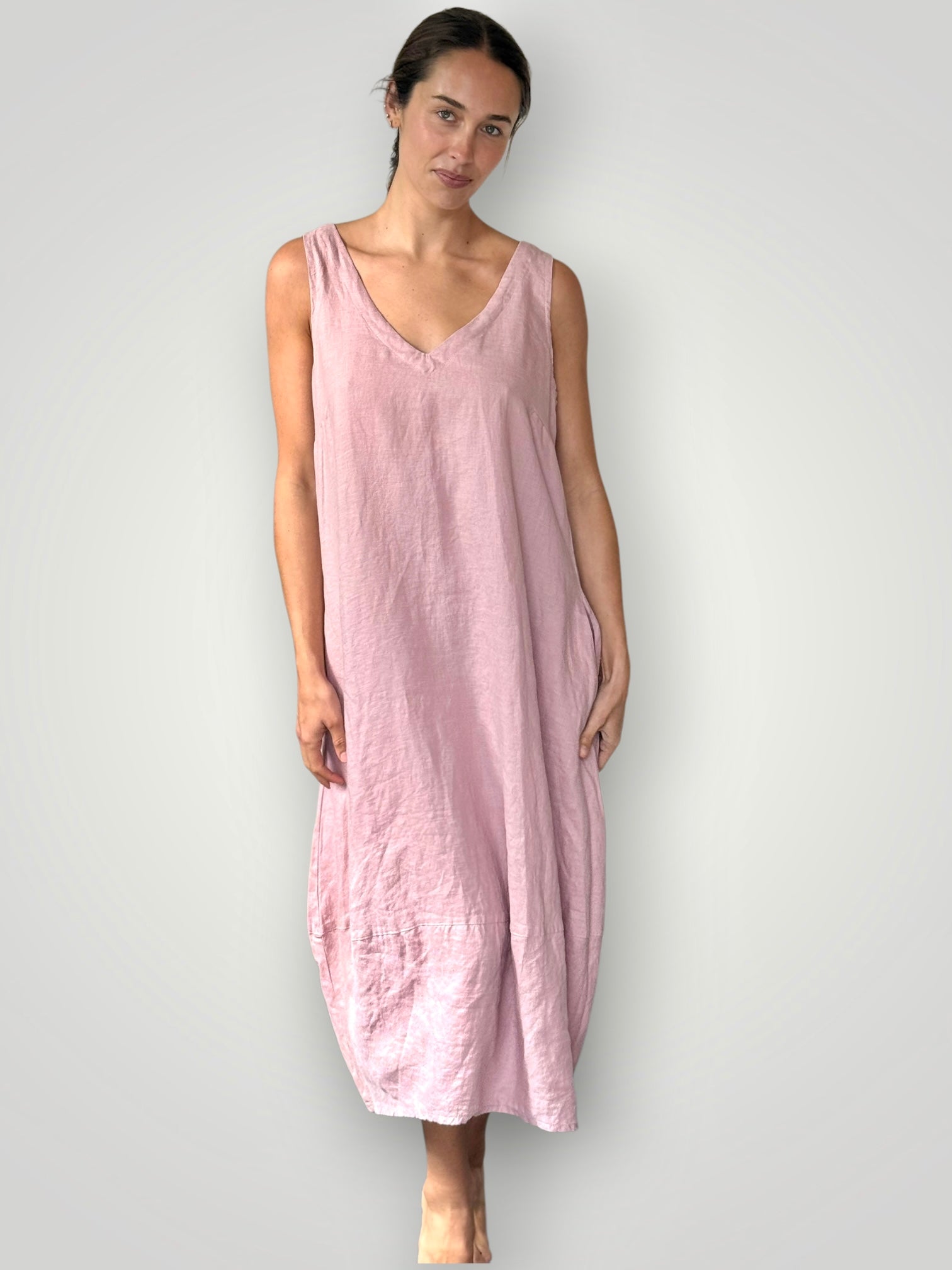 amber dress - dusty rose linen Apparel