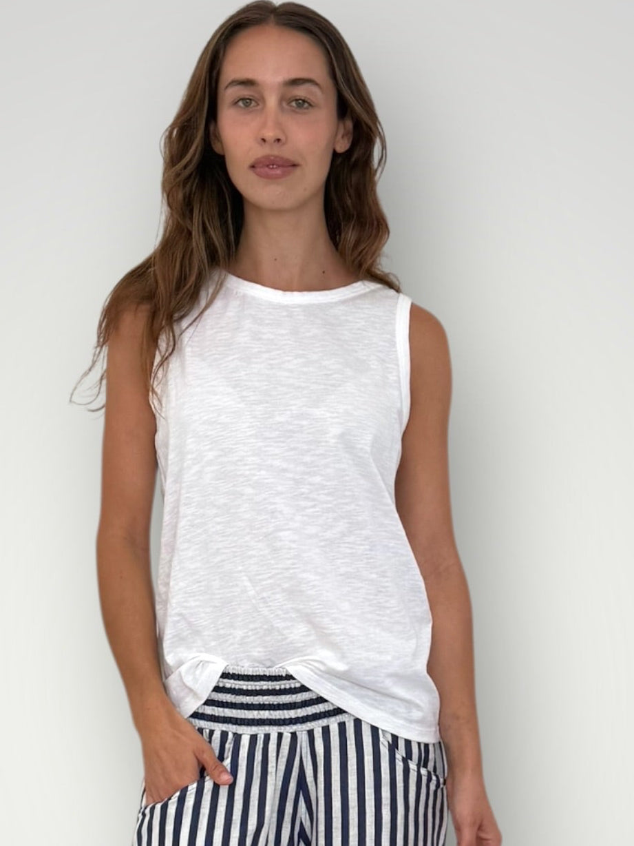 vera tank - white cotton Apparel