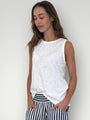 vera tank - white cotton Apparel