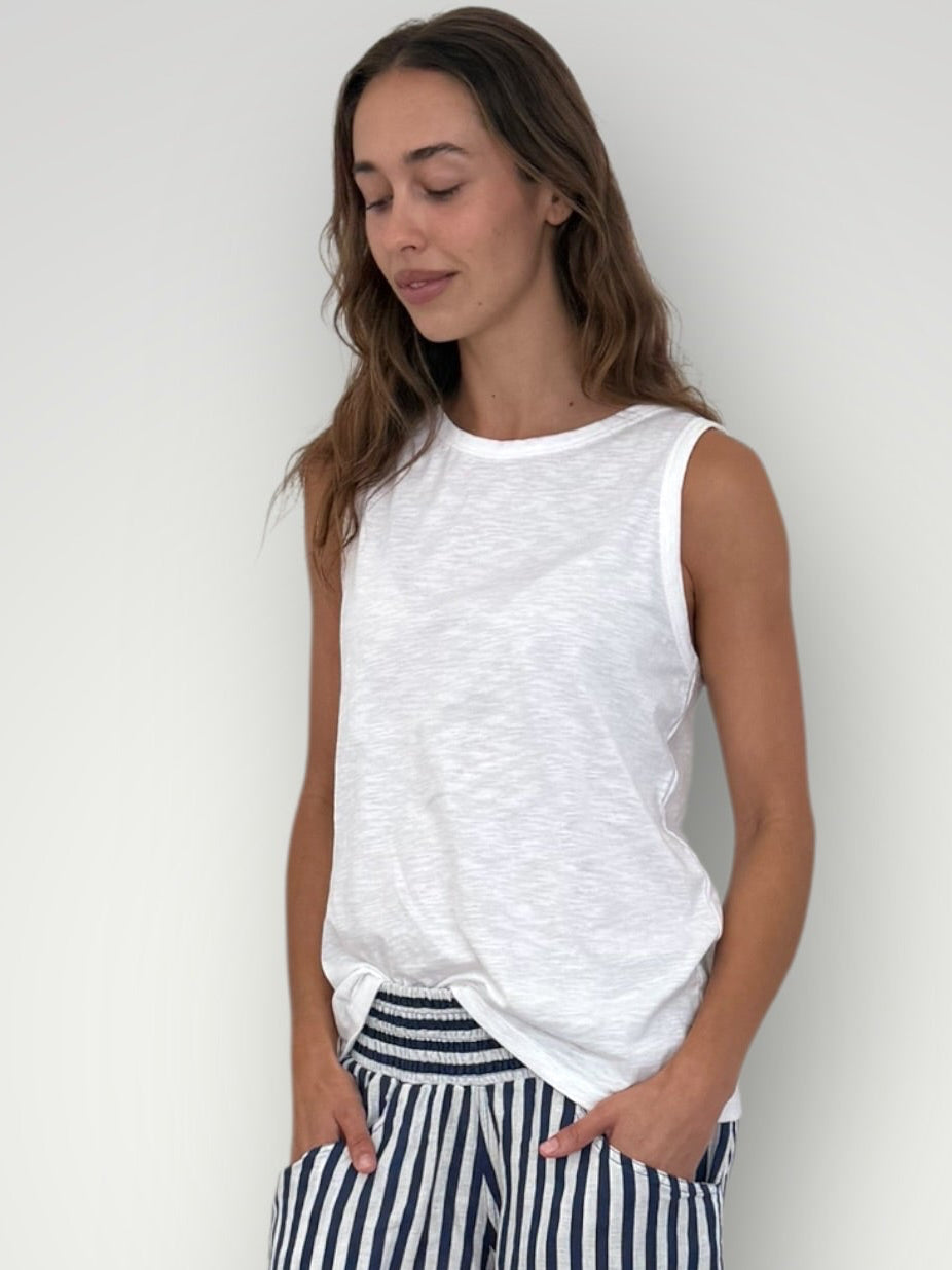vera tank - white cotton Apparel