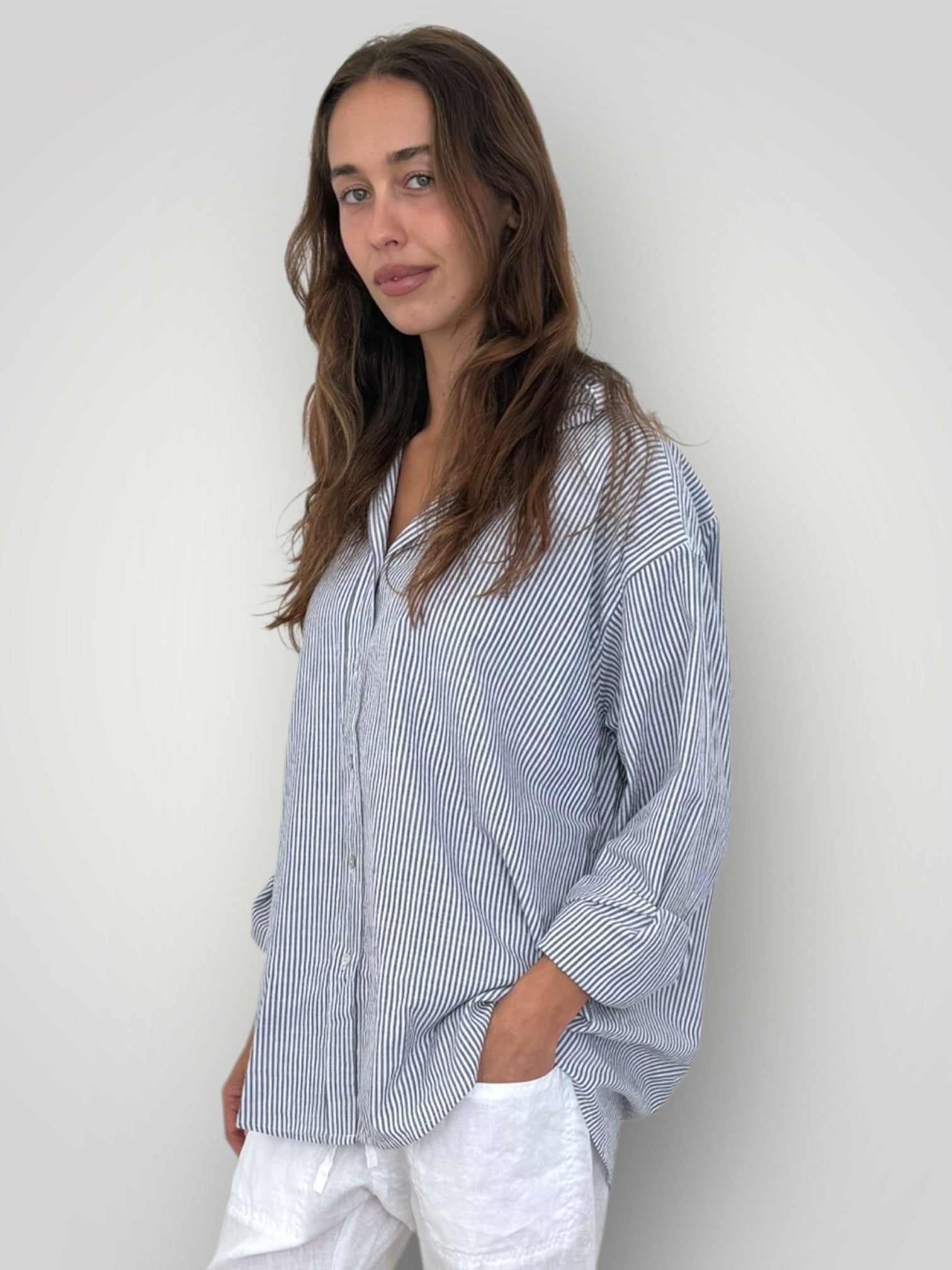 jordan shirt-fine grey stripe cotton