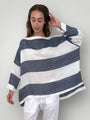 avril top - big grey stripe linen Apparel