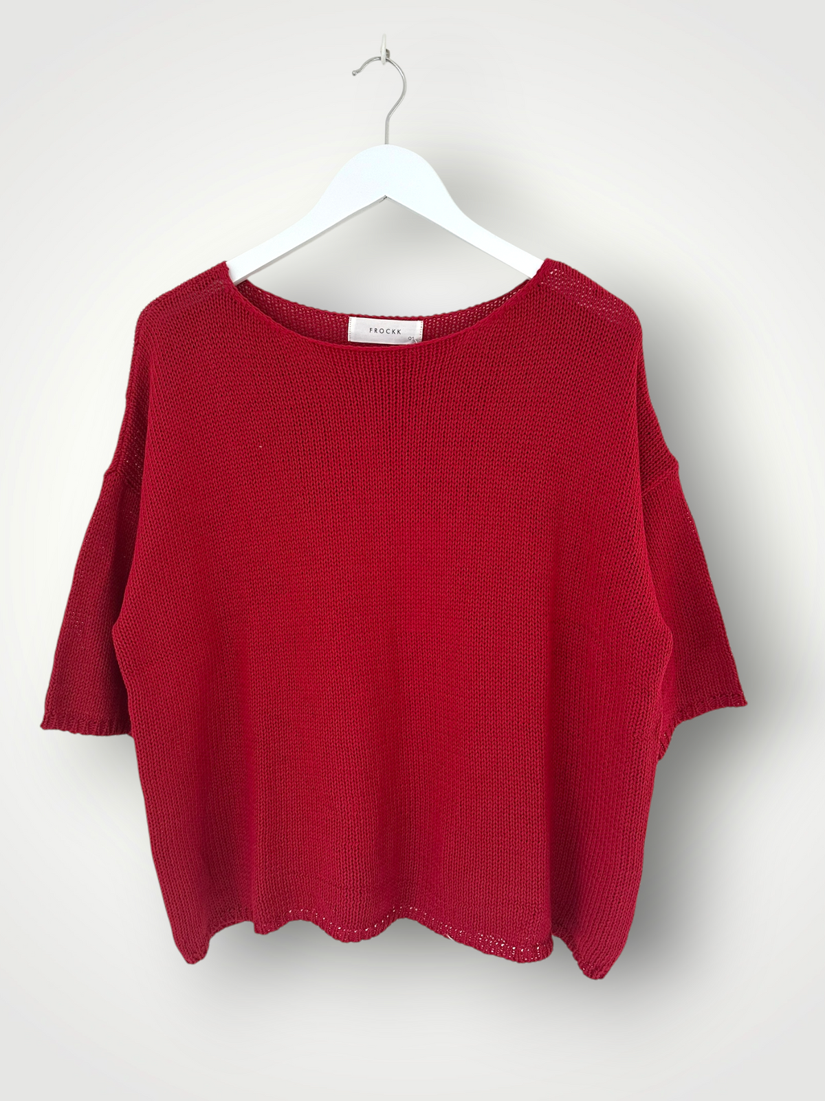 alex top-red cotton knit Apparel