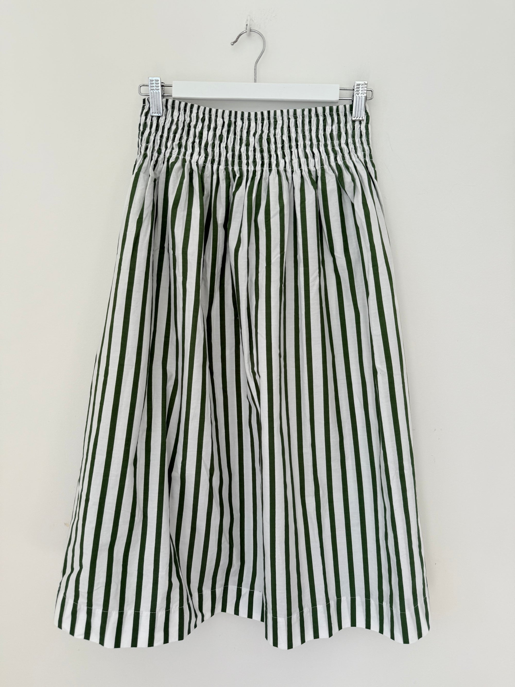 lola skirt - moss stripe cotton Apparel