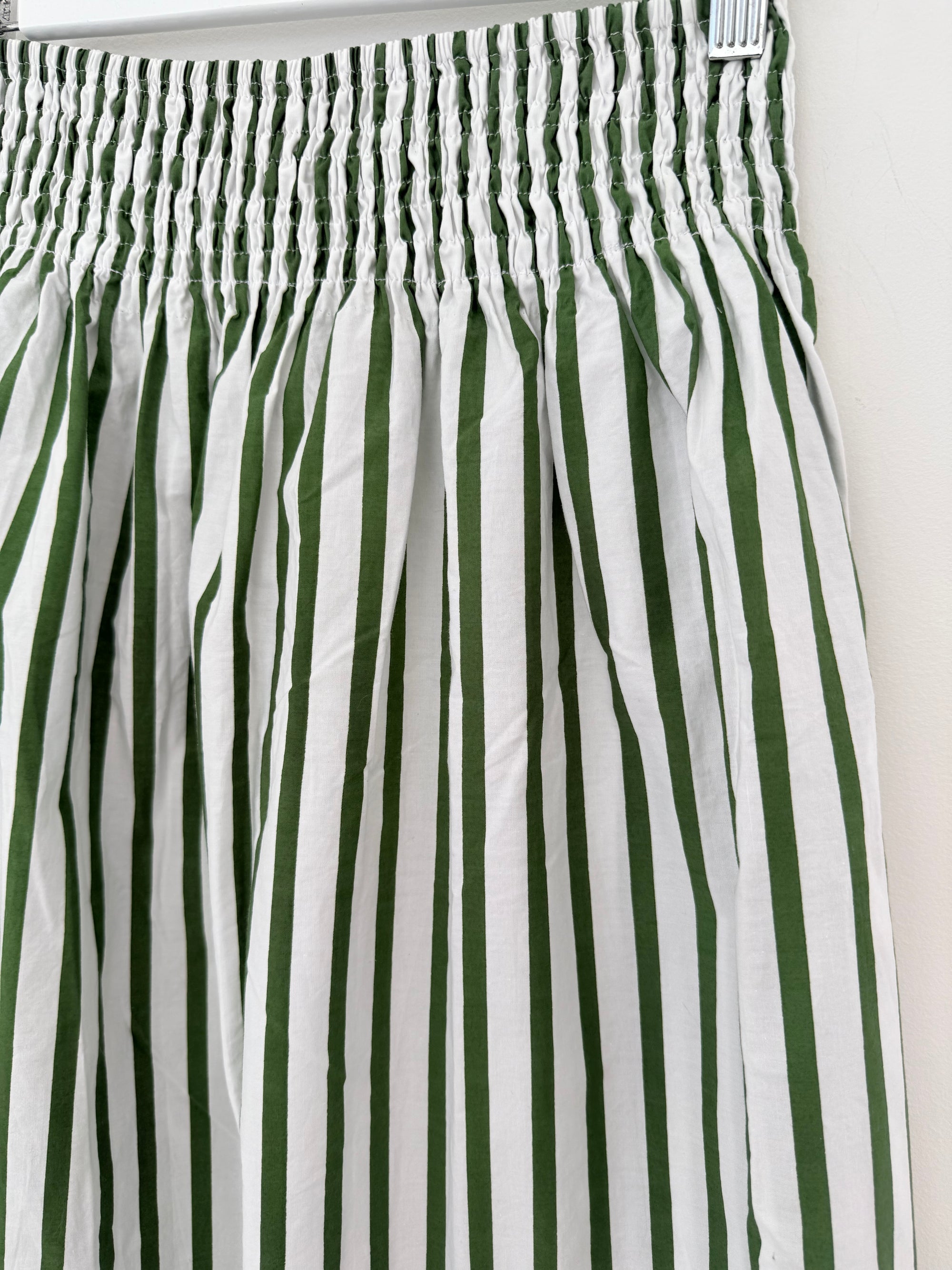 lola skirt - moss stripe cotton Apparel