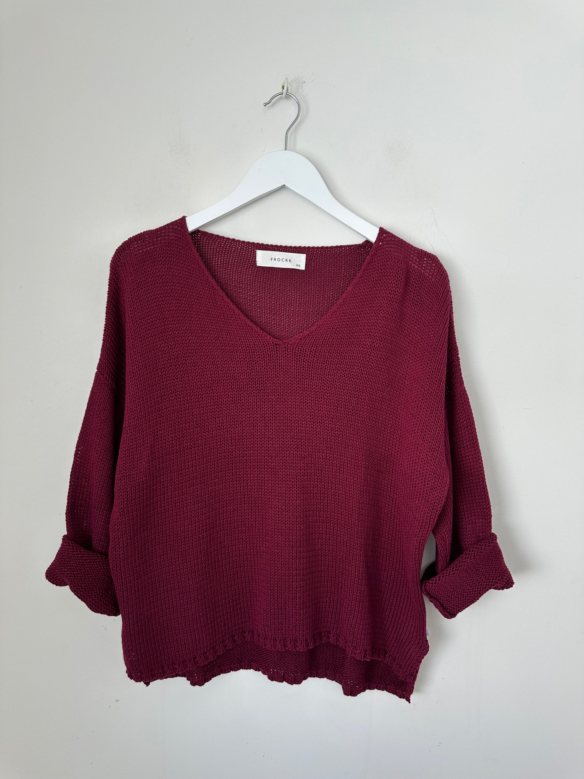 jamie knit - merlot cotton Apparel