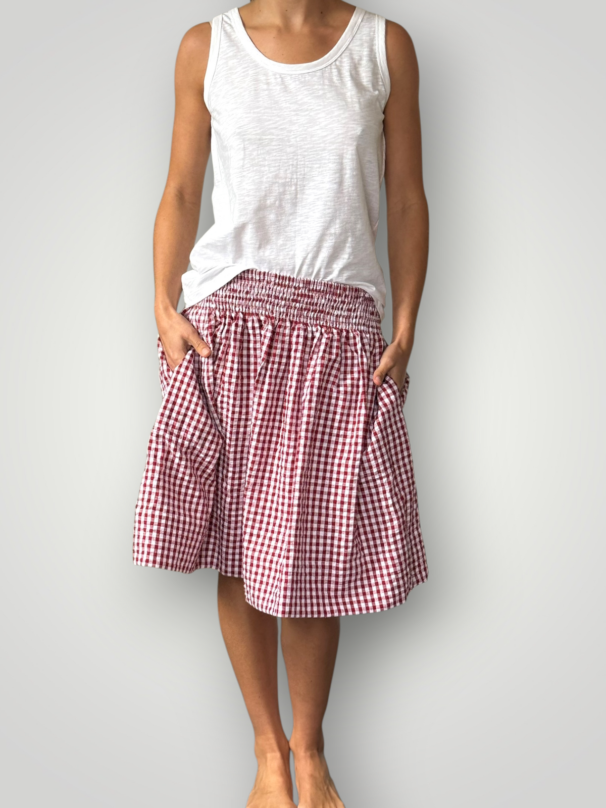 zoe skirt - red gingham cotton Apparel