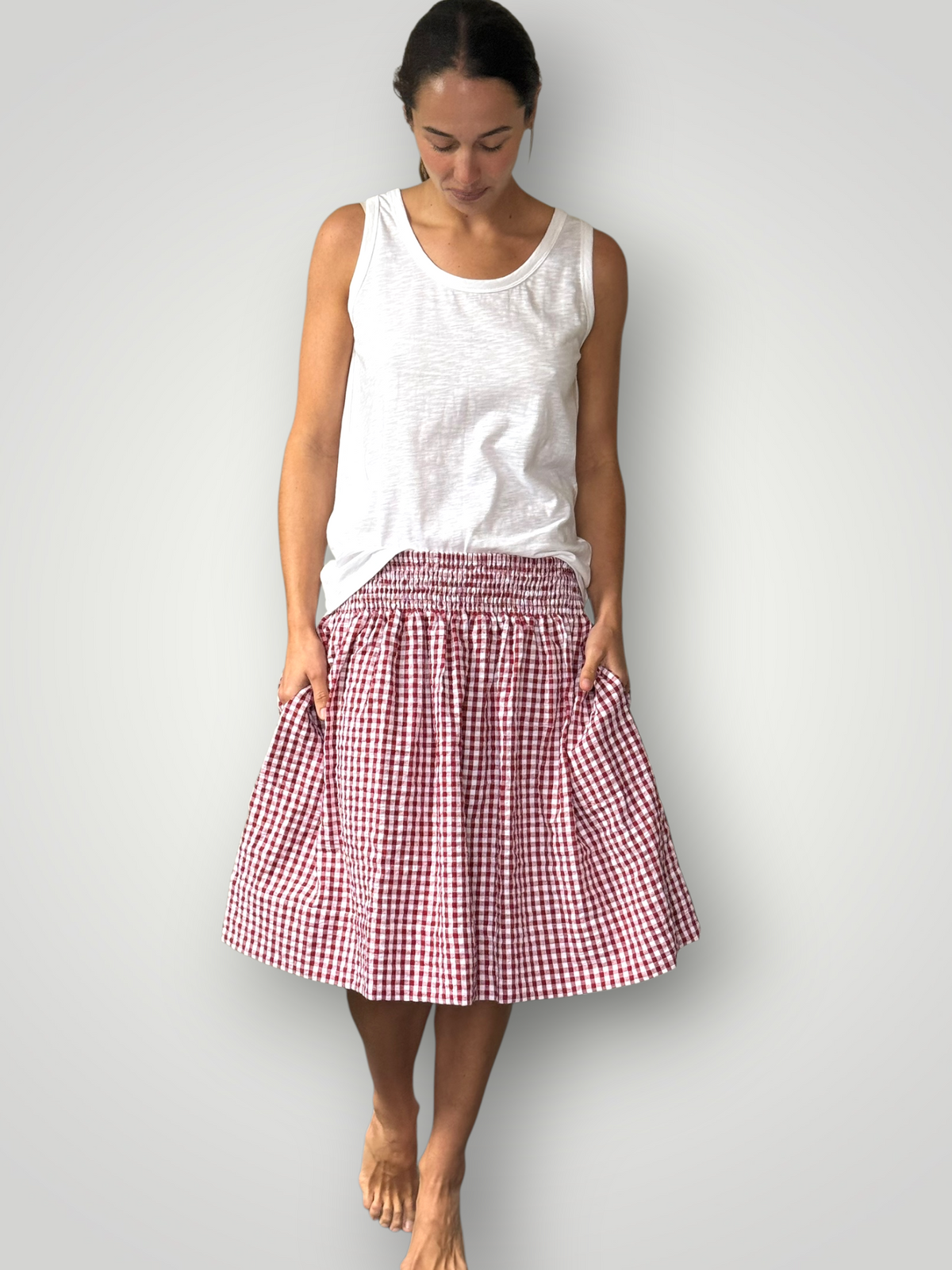 zoe skirt - red gingham cotton Apparel