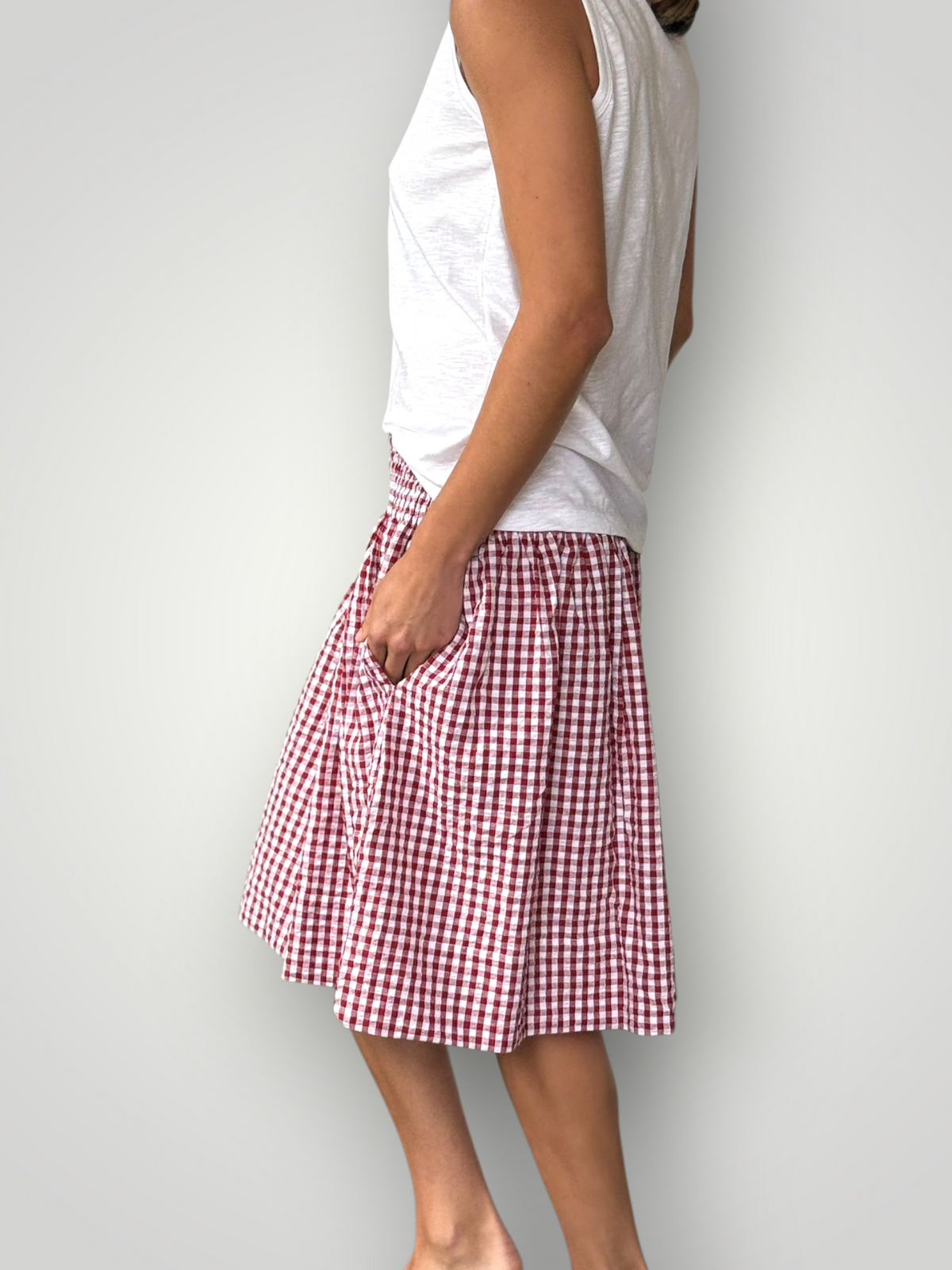 zoe skirt - red gingham cotton Apparel