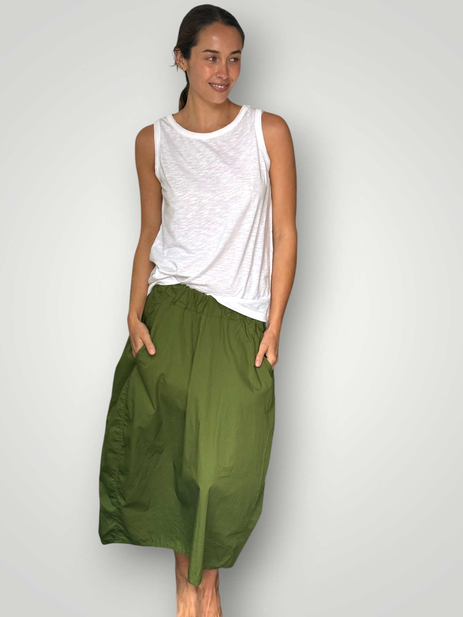 lana skirt - moss cotton Apparel