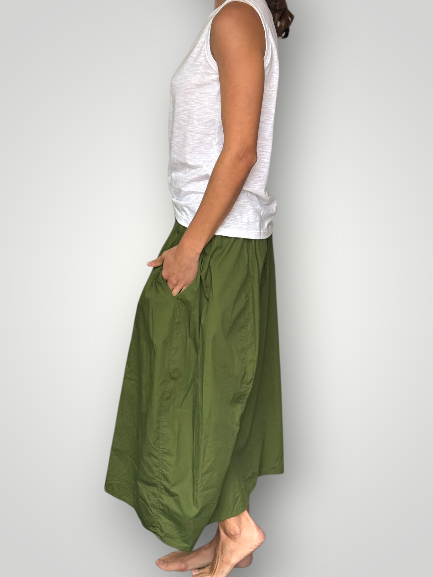 lana skirt - moss cotton Apparel