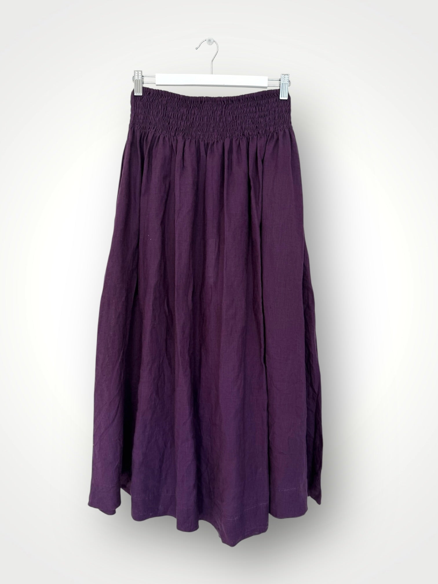 lulu skirt - eggplant linen Apparel