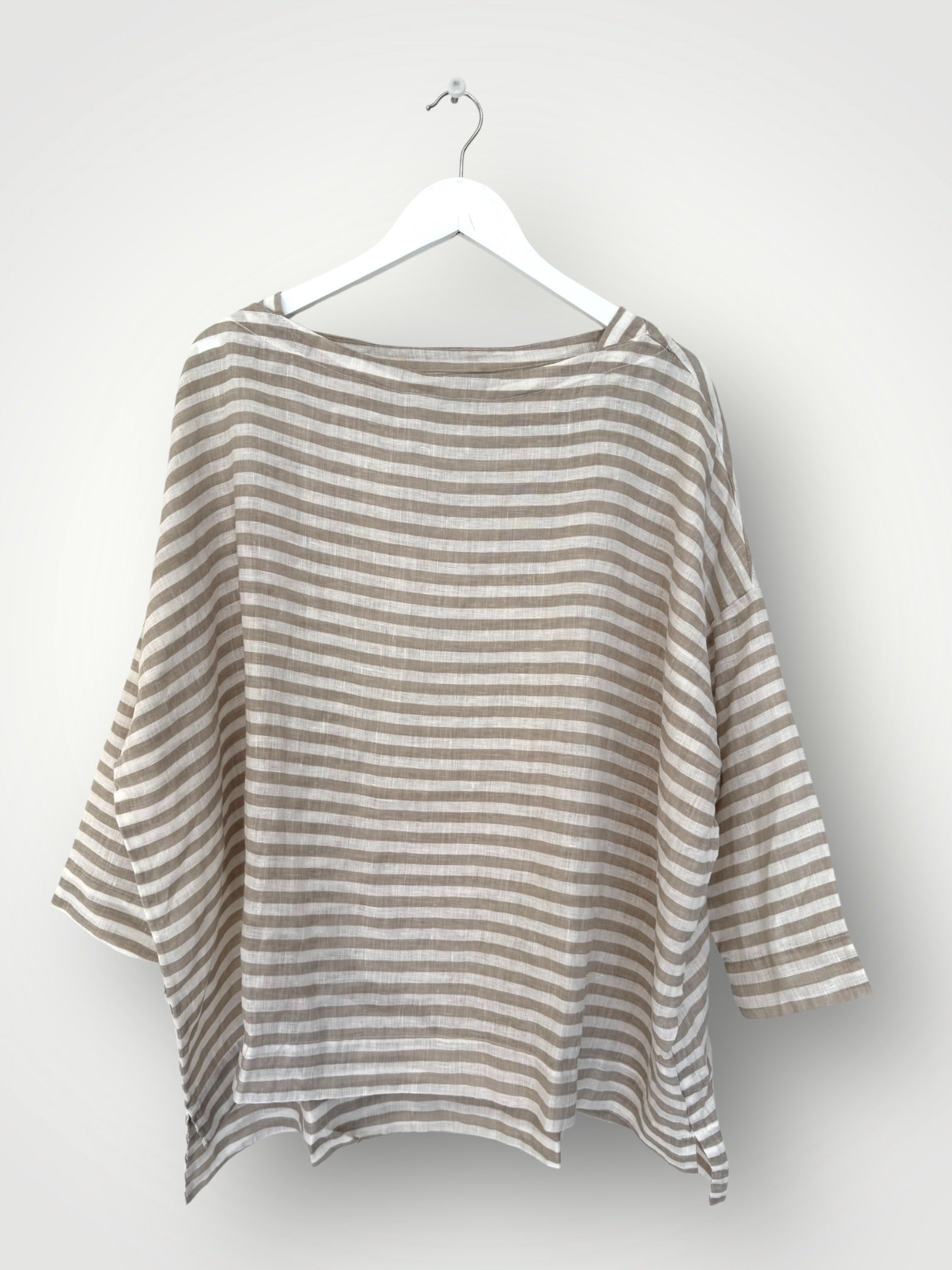 avril top - natural stripe linen Apparel