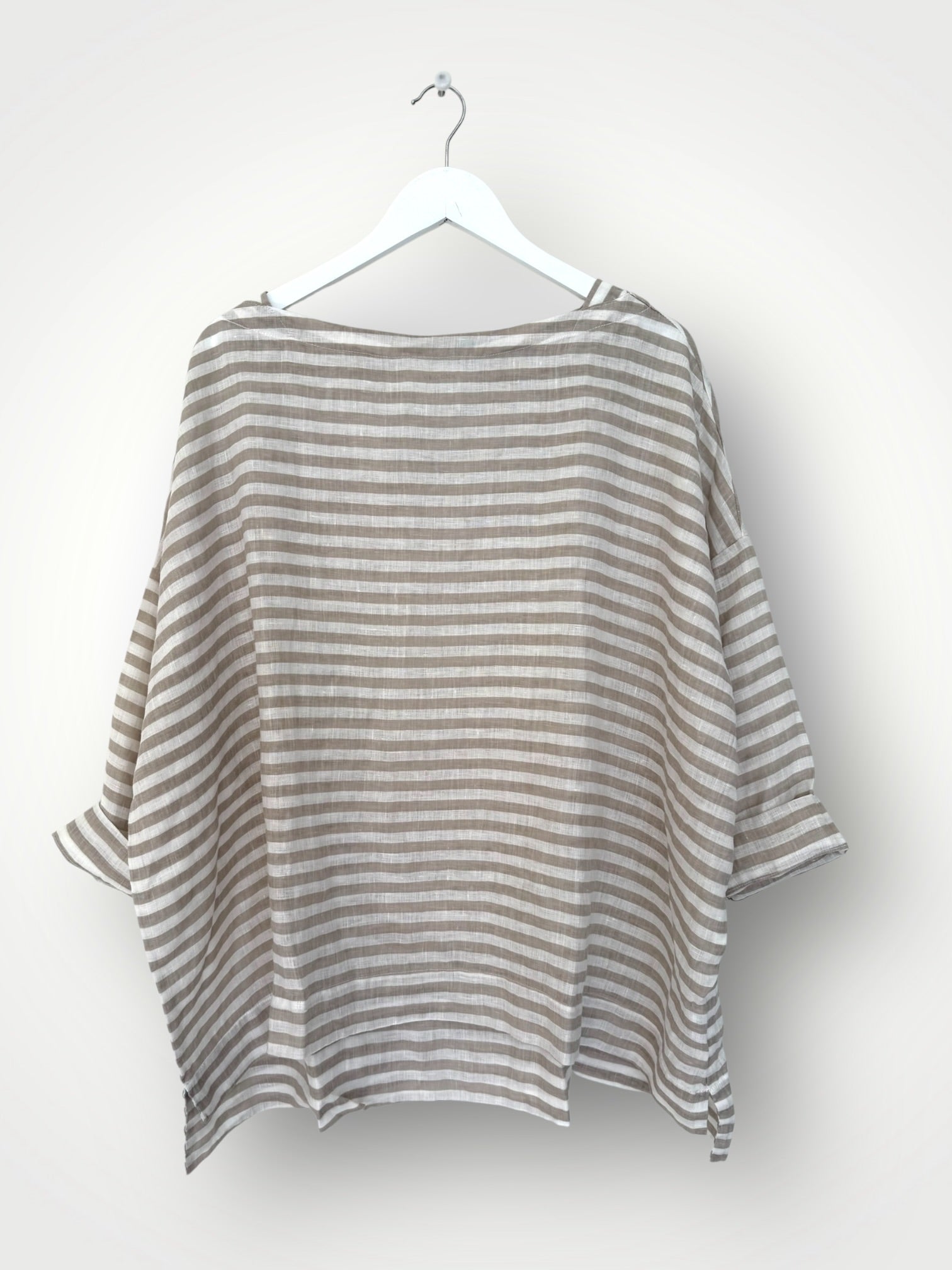 avril top - natural stripe linen Apparel