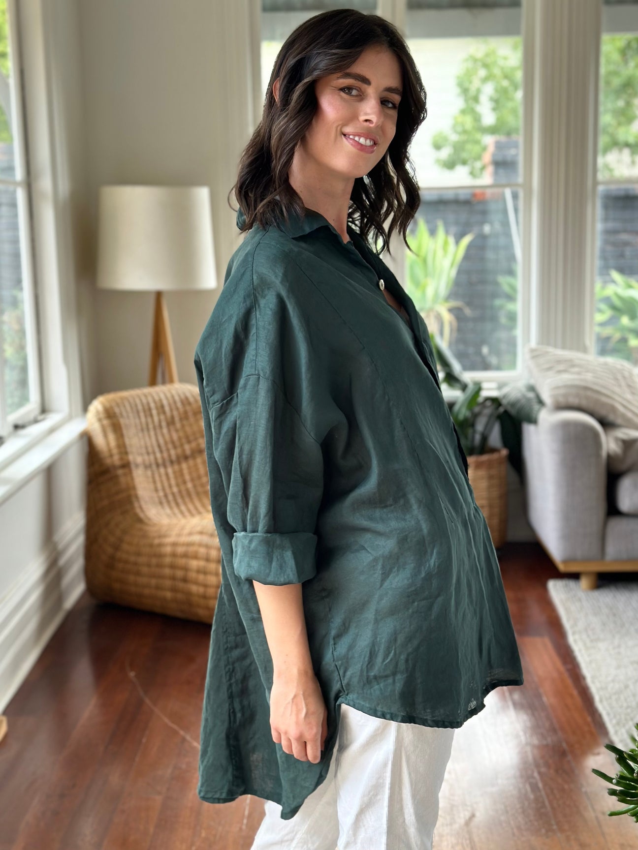 megan shirt - forrest linen Apparel