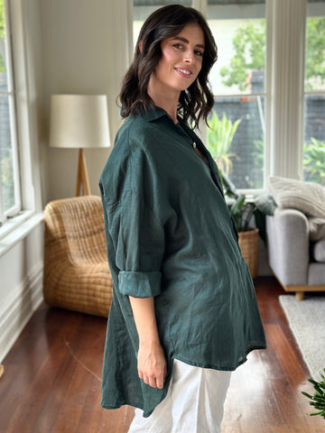 megan shirt - forrest linen Apparel