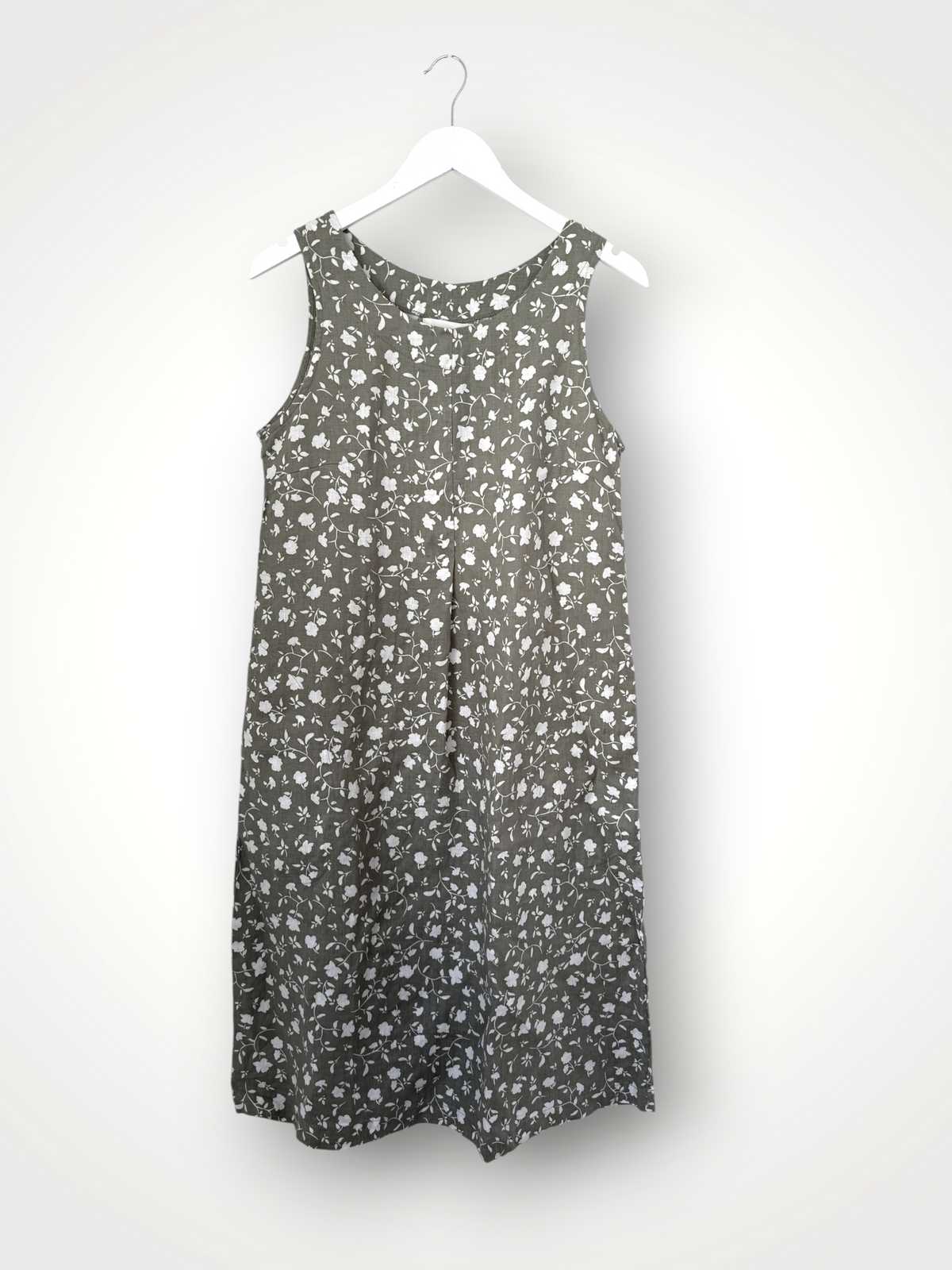 becky dress - sage floral linen Apparel