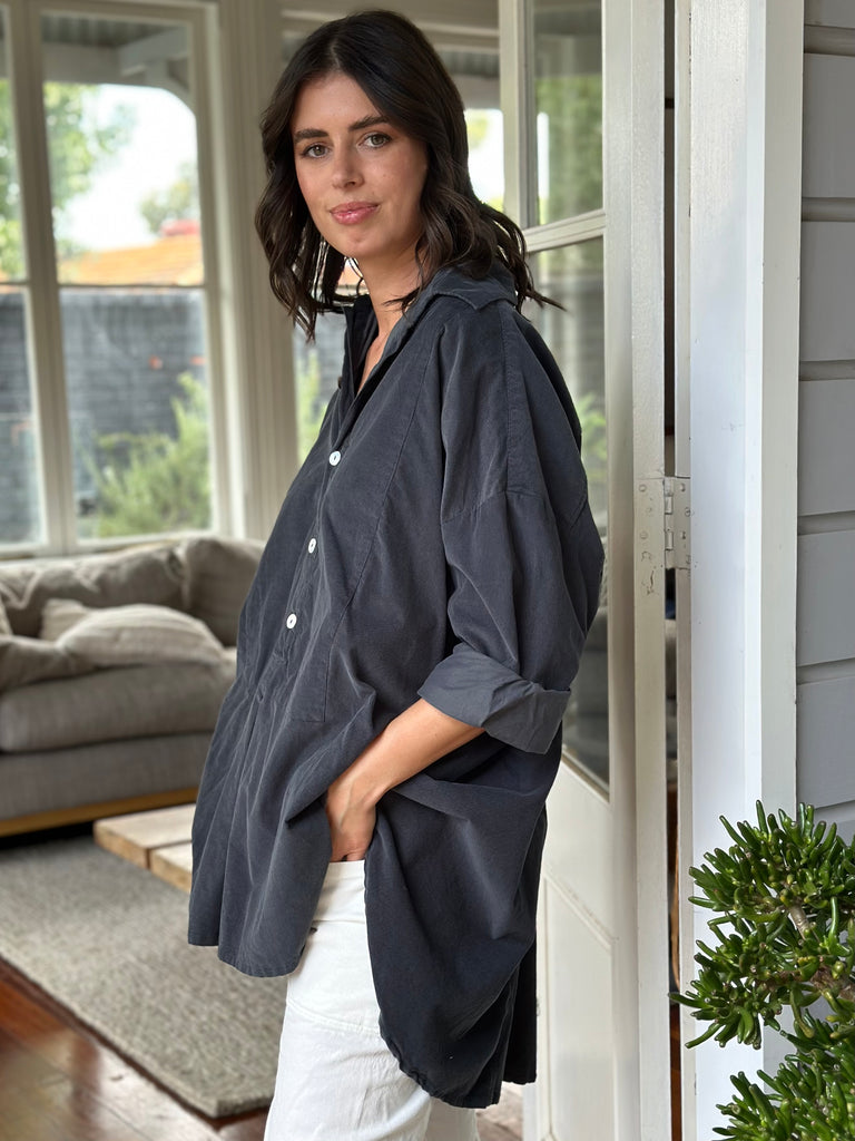megan shirt - slate cord Apparel