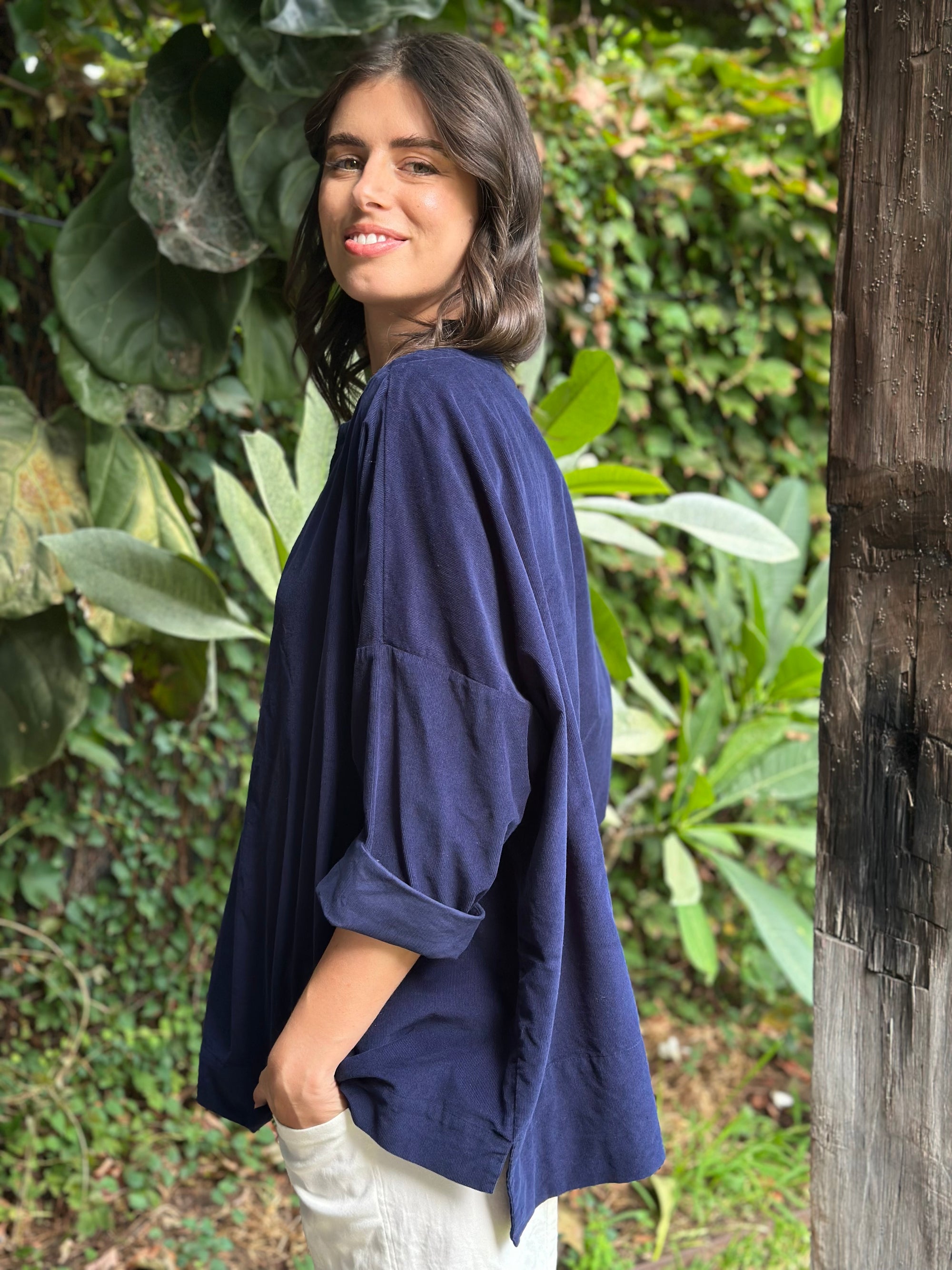 avril top - indigo cord Apparel