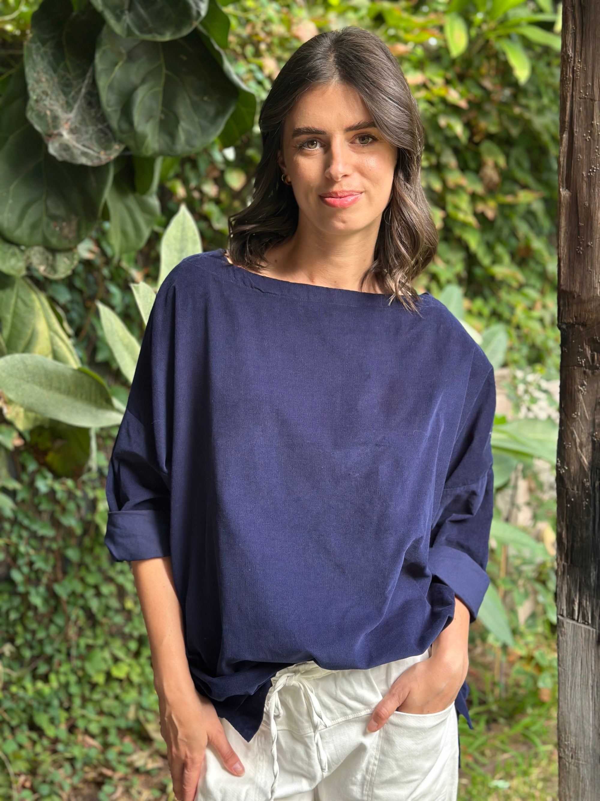 avril top - indigo cord Apparel